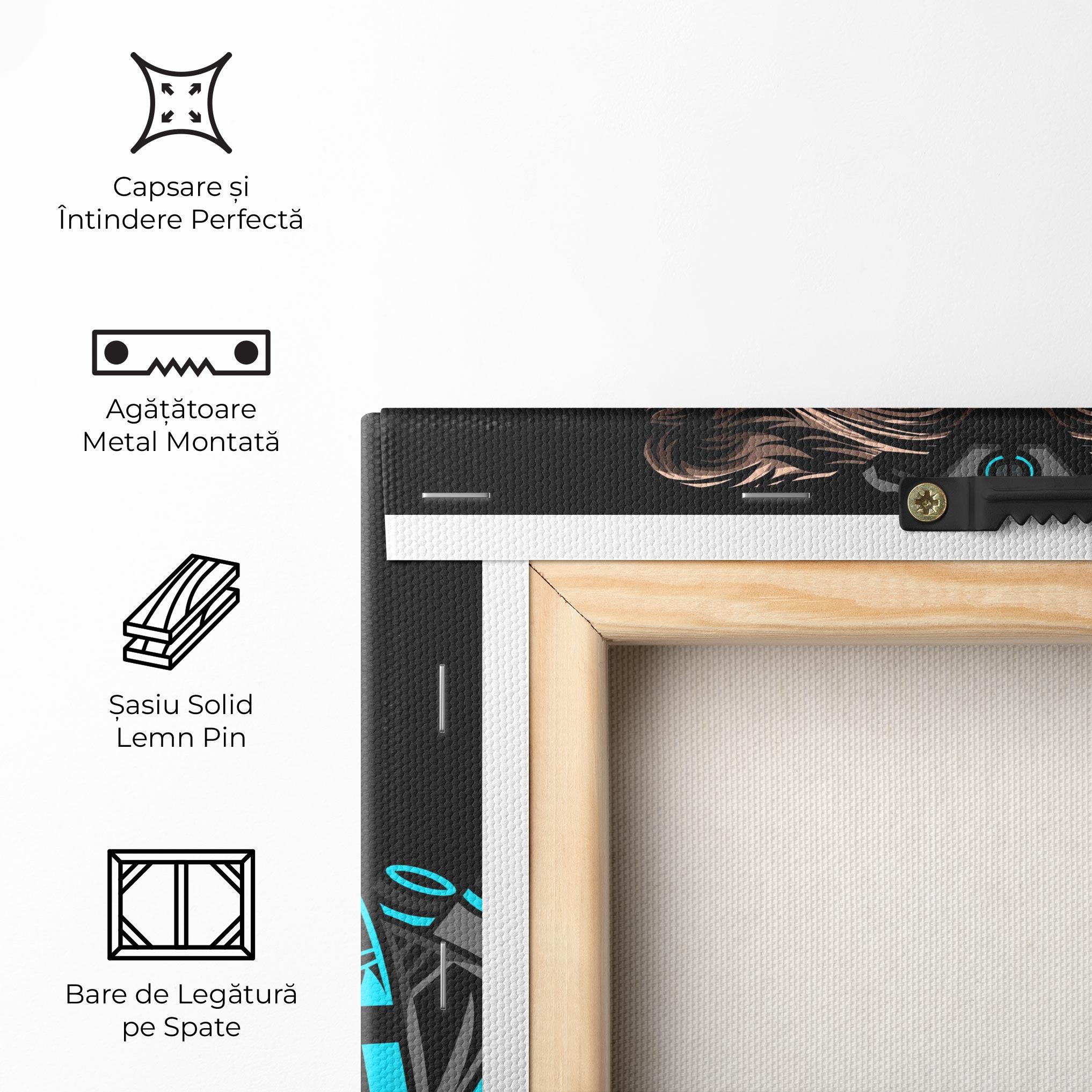 Tablou Canvas Black Cyborg Bear mockup 5