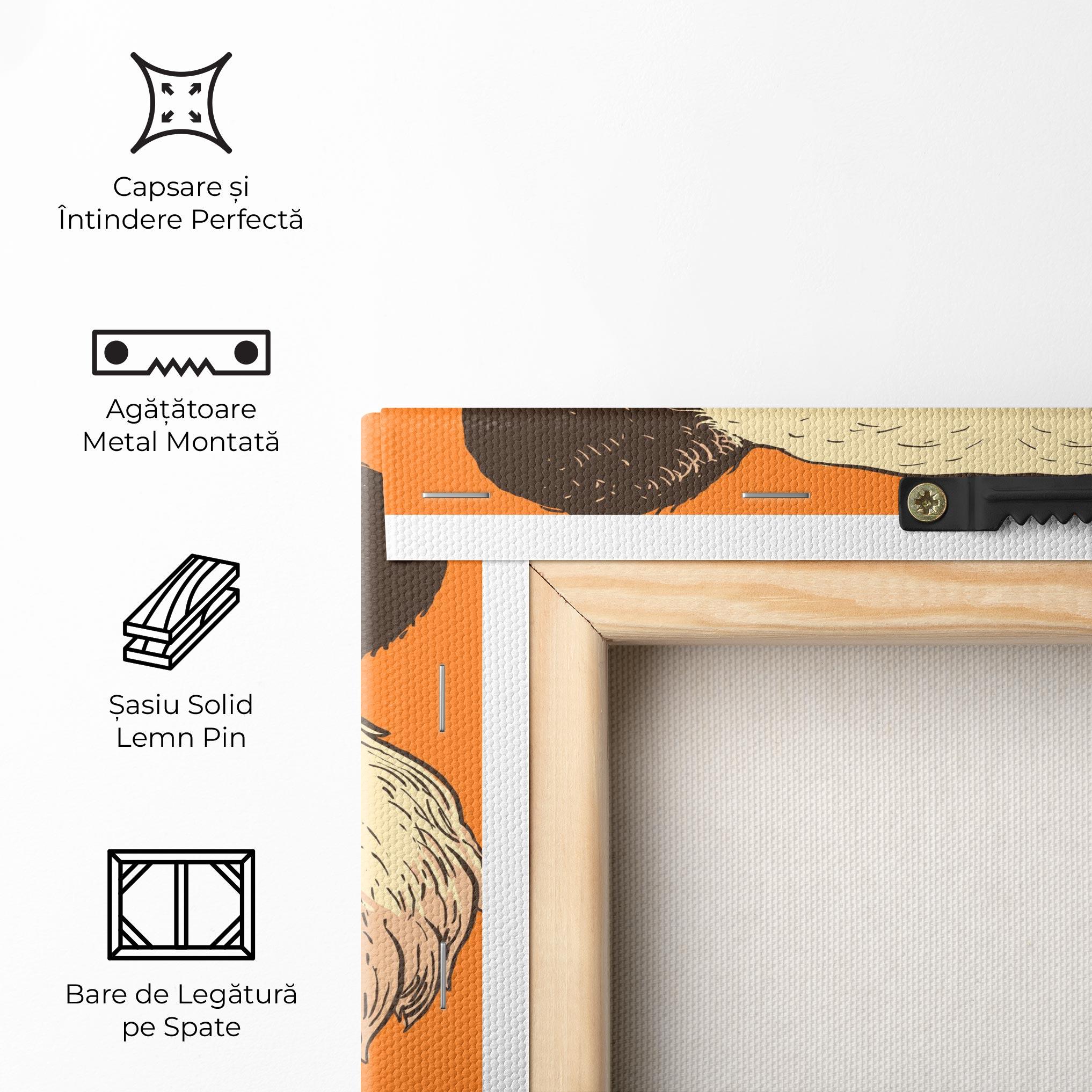 Tablou Canvas Panda On Orange mockup 5