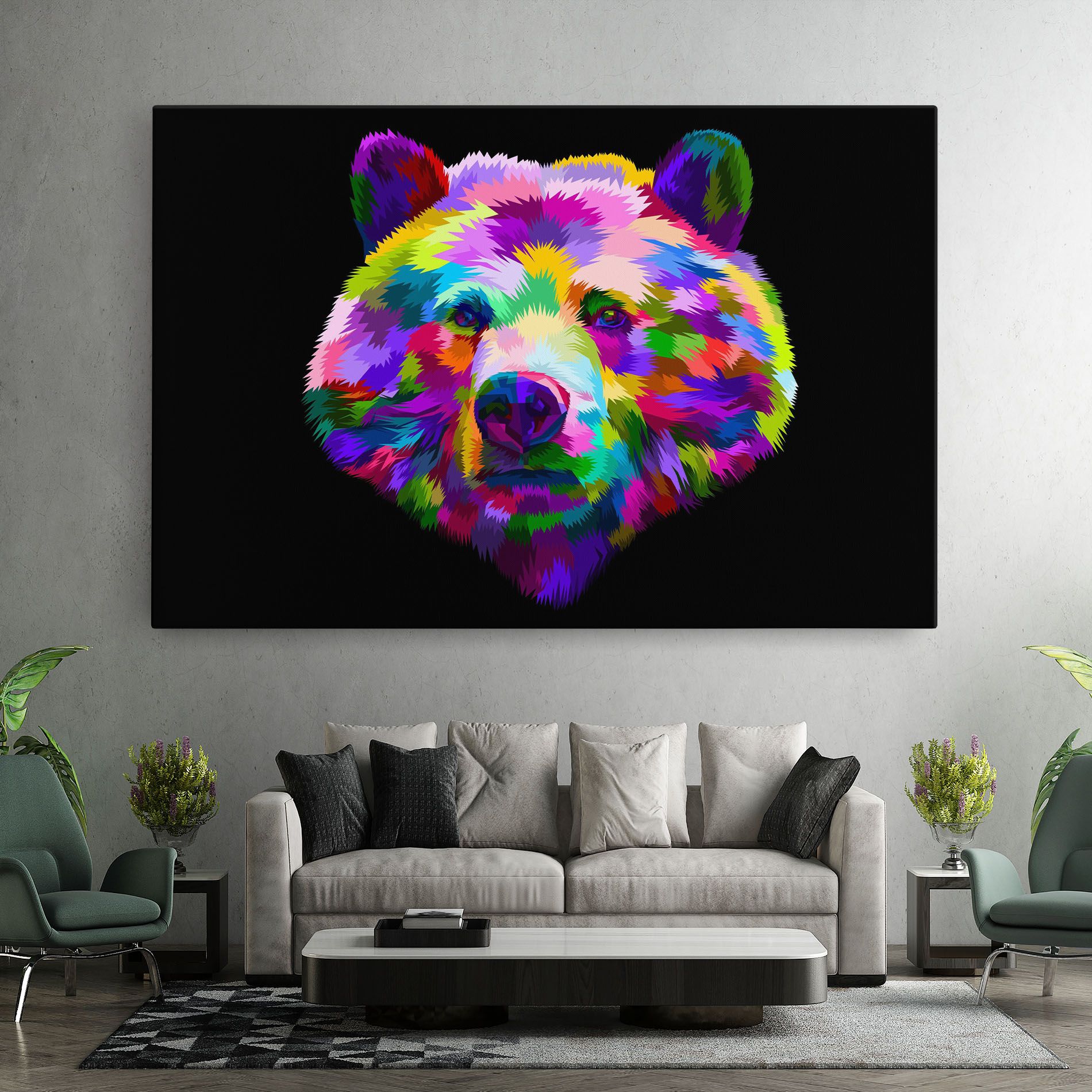 Bear Head Art mockup 7