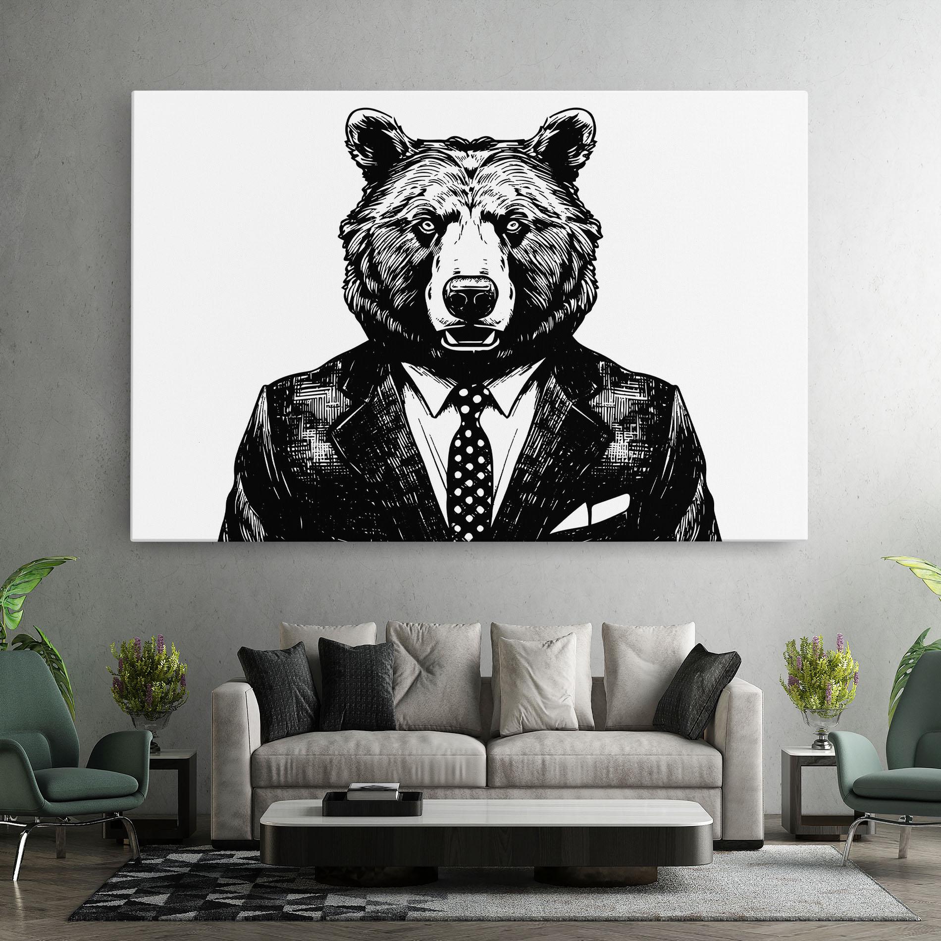 Tablou Canvas Bear In Suit mockup 7
