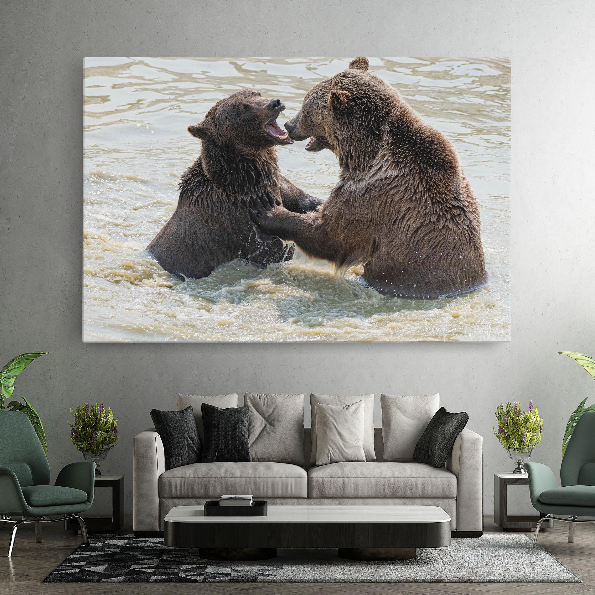 Tablou Canvas Bears Fighting mockup 7