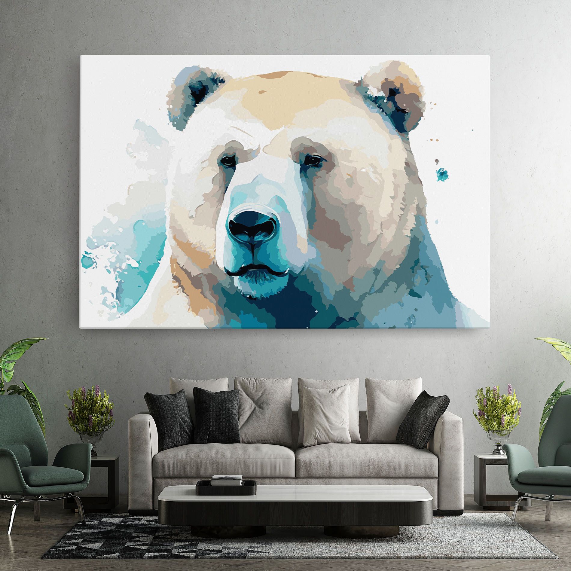 Big Watercolor Bear mockup 7