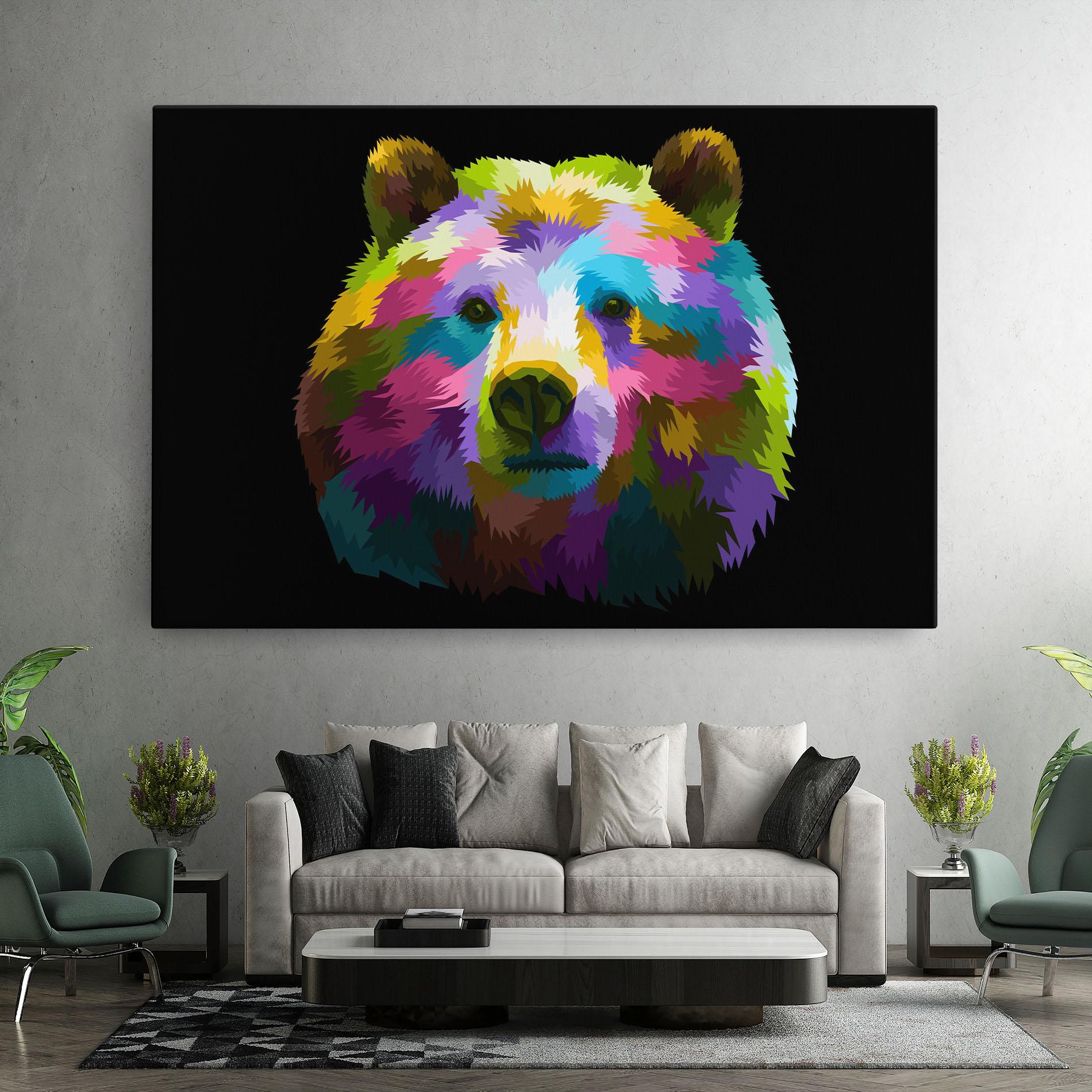 Tablou Canvas Colorful Bear Head mockup 7