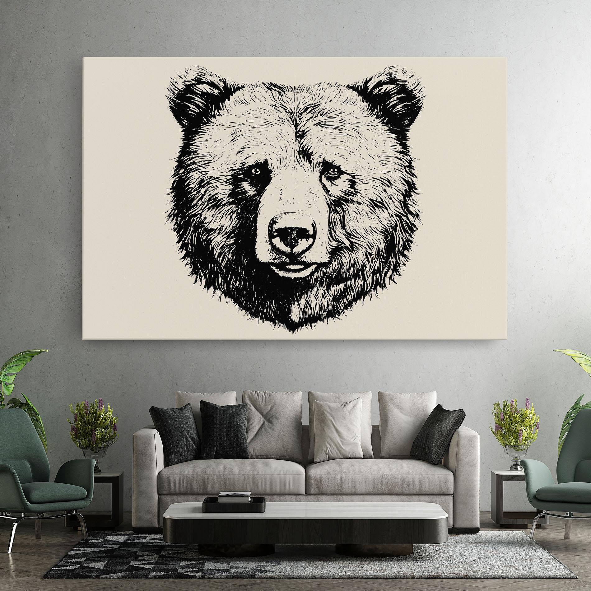 Tablou Canvas Cream Head Bear mockup 7