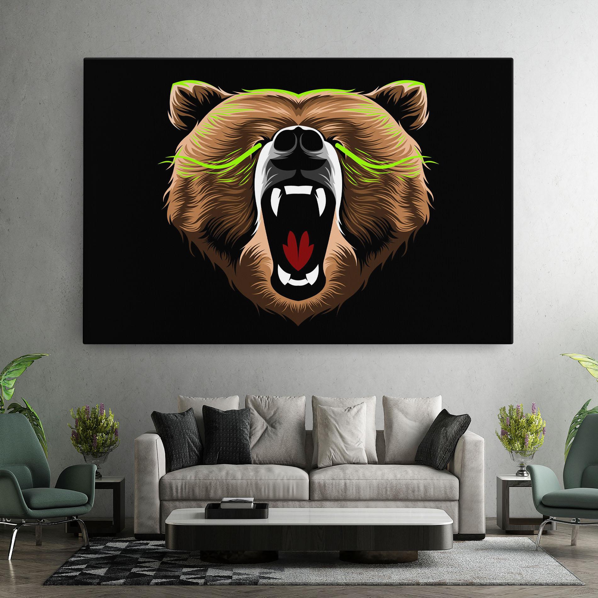 Tablou Canvas Green Line Bear mockup 7