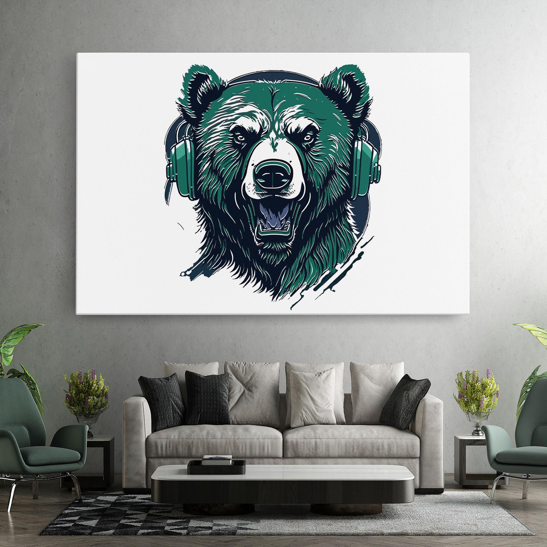 Tablou Canvas Green Music Bear mockup 7
