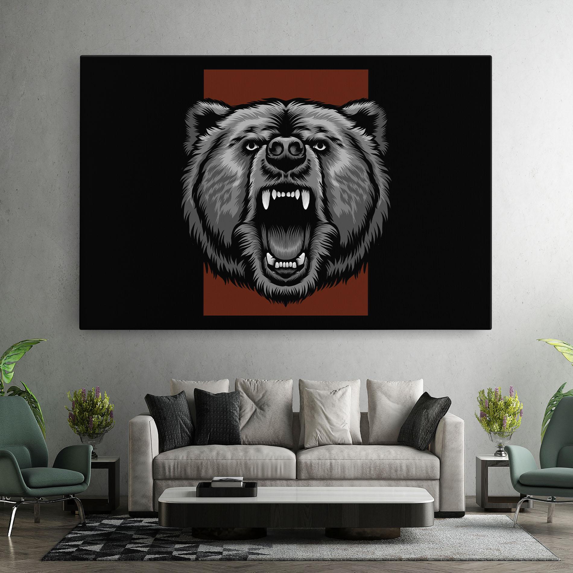 Tablou Canvas Grey Bear Head mockup 7
