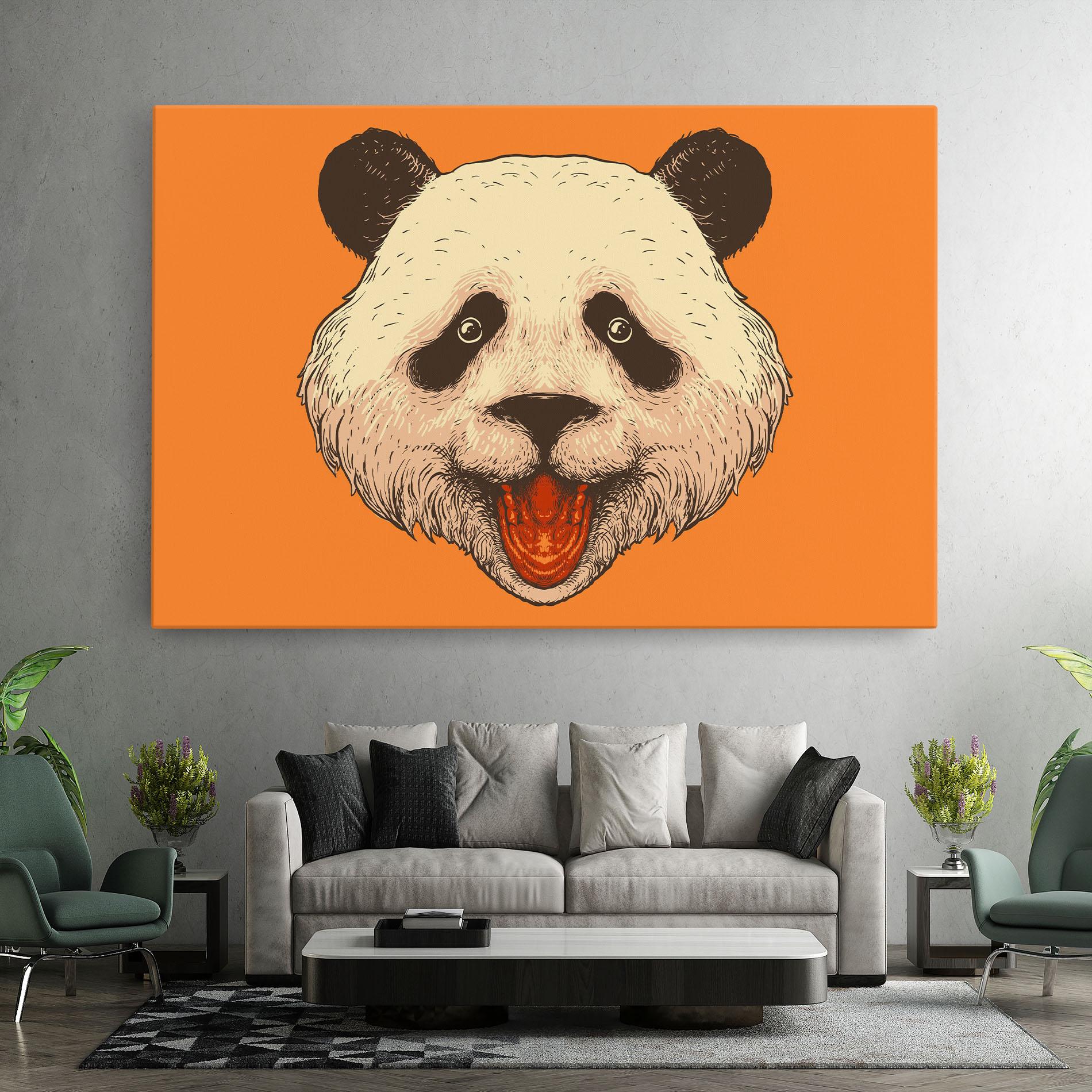 Tablou Canvas Panda On Orange mockup 7
