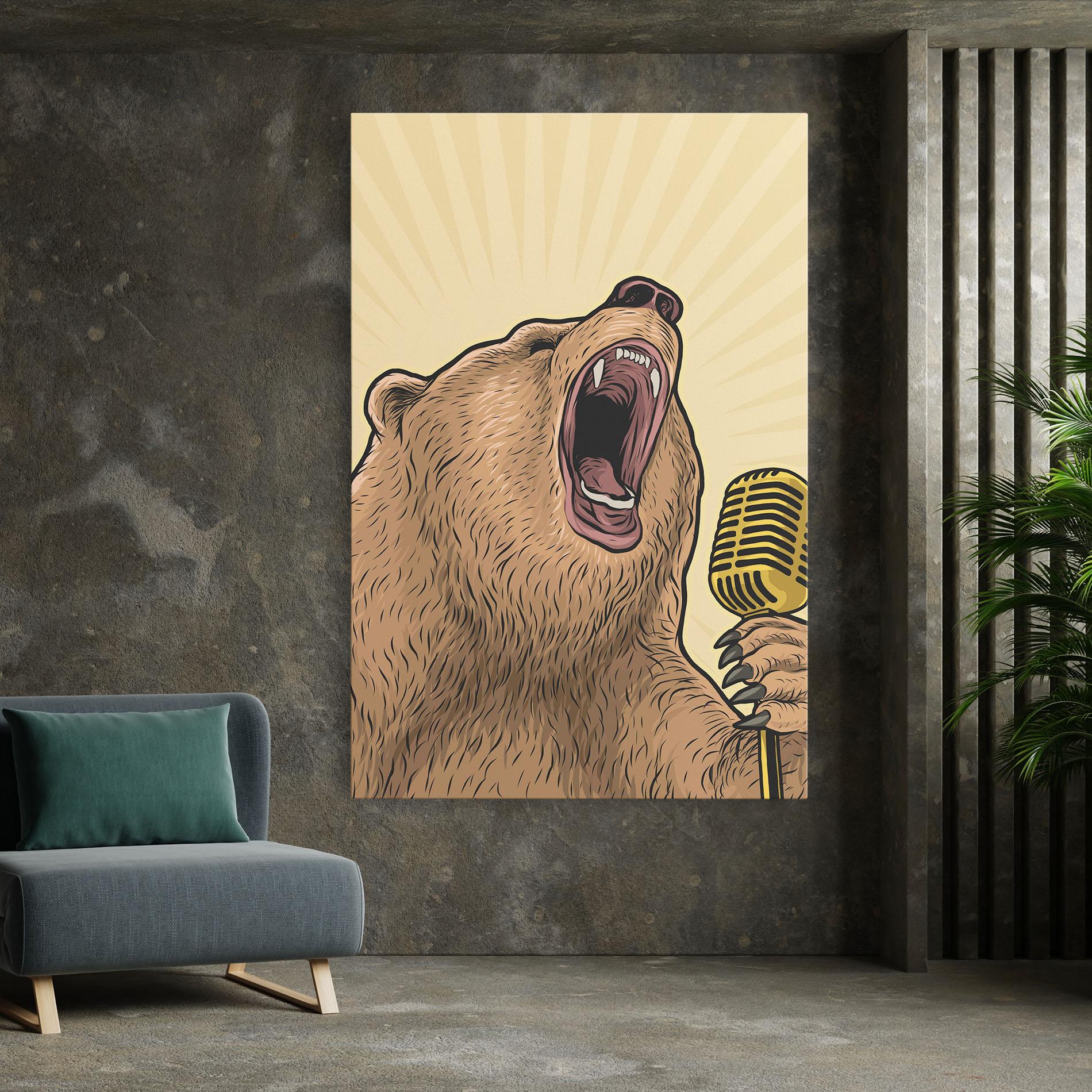 Tablou Canvas Bear Singing mockup 7