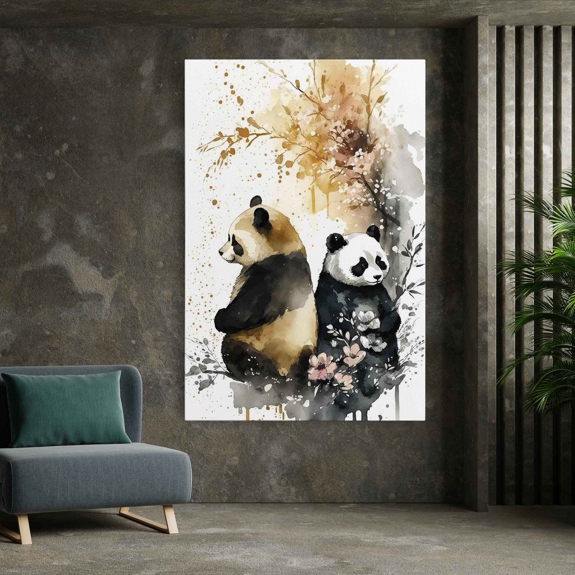 Tablou Canvas Gold Panda Art mockup 7