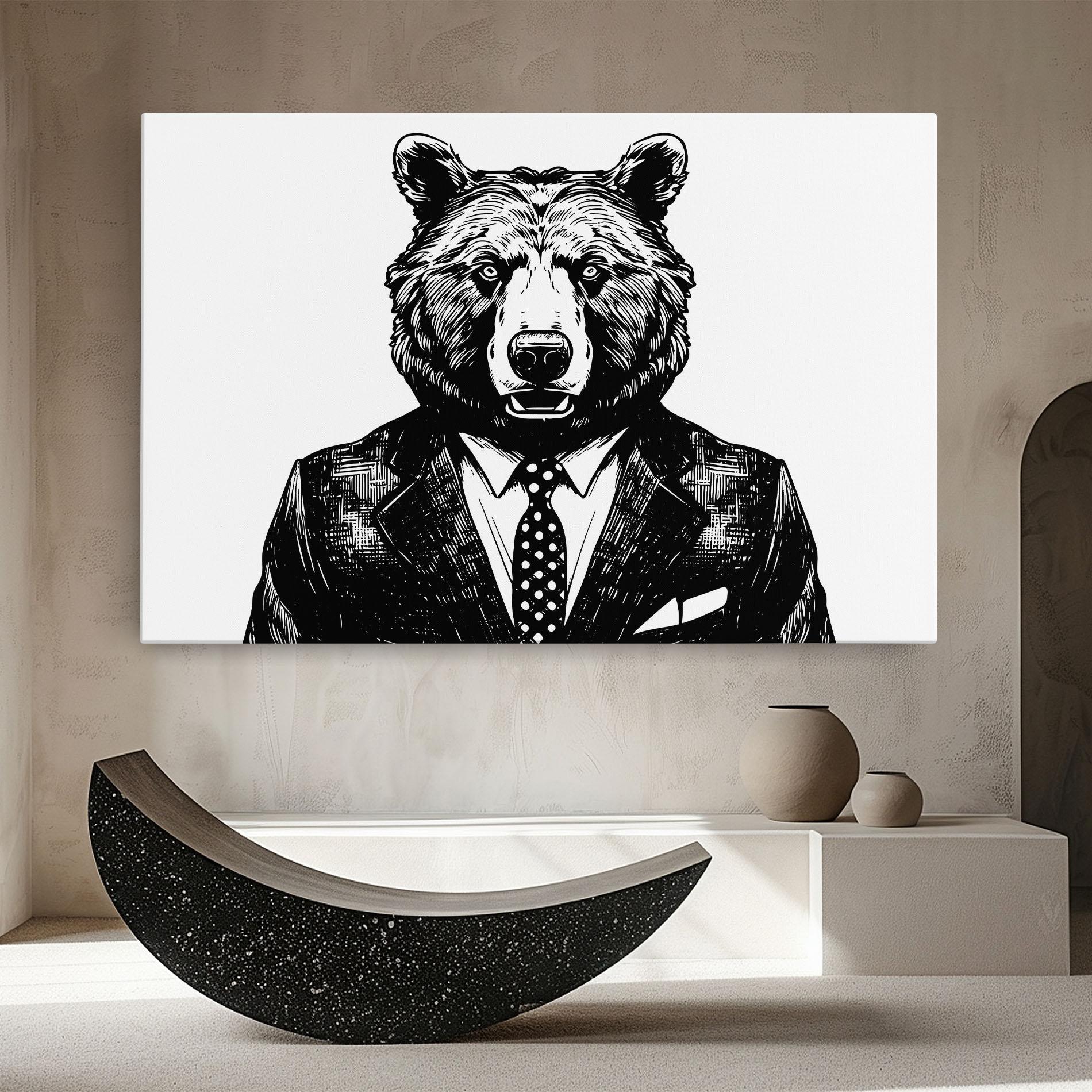 Tablou Canvas Bear In Suit mockup 8