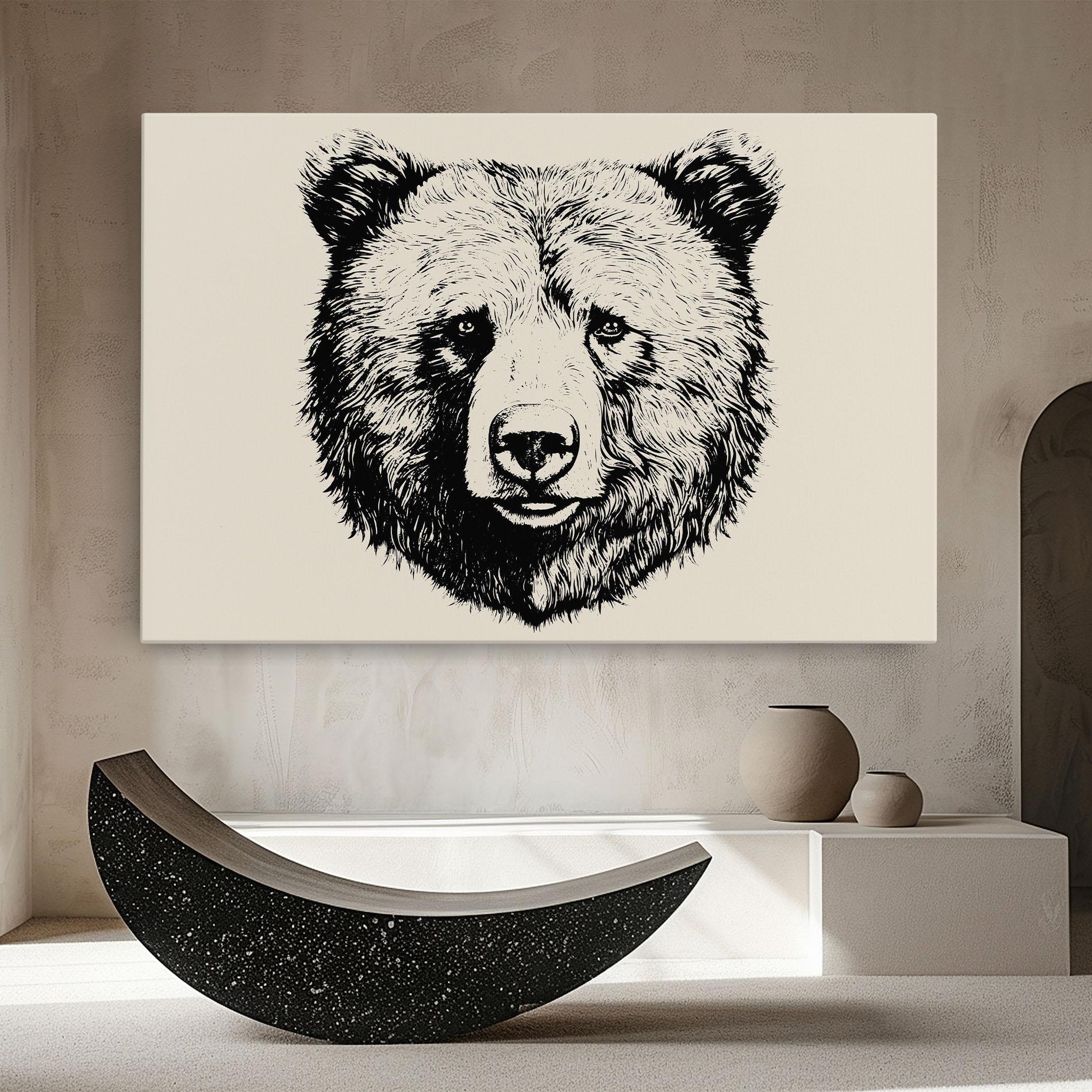 Tablou Canvas Cream Head Bear mockup 8