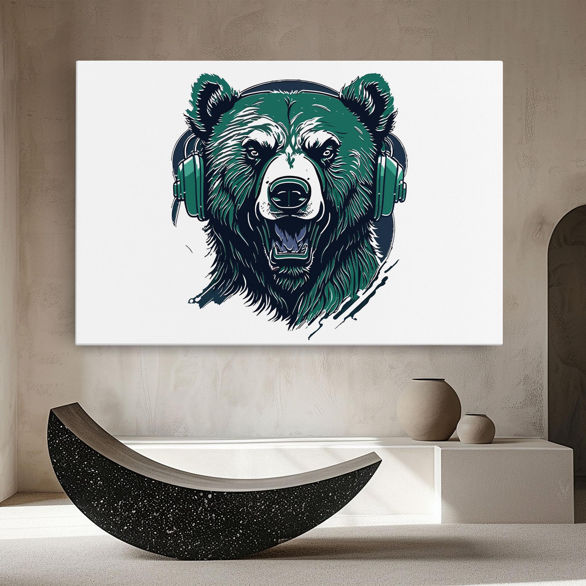Tablou Canvas Green Music Bear mockup 8