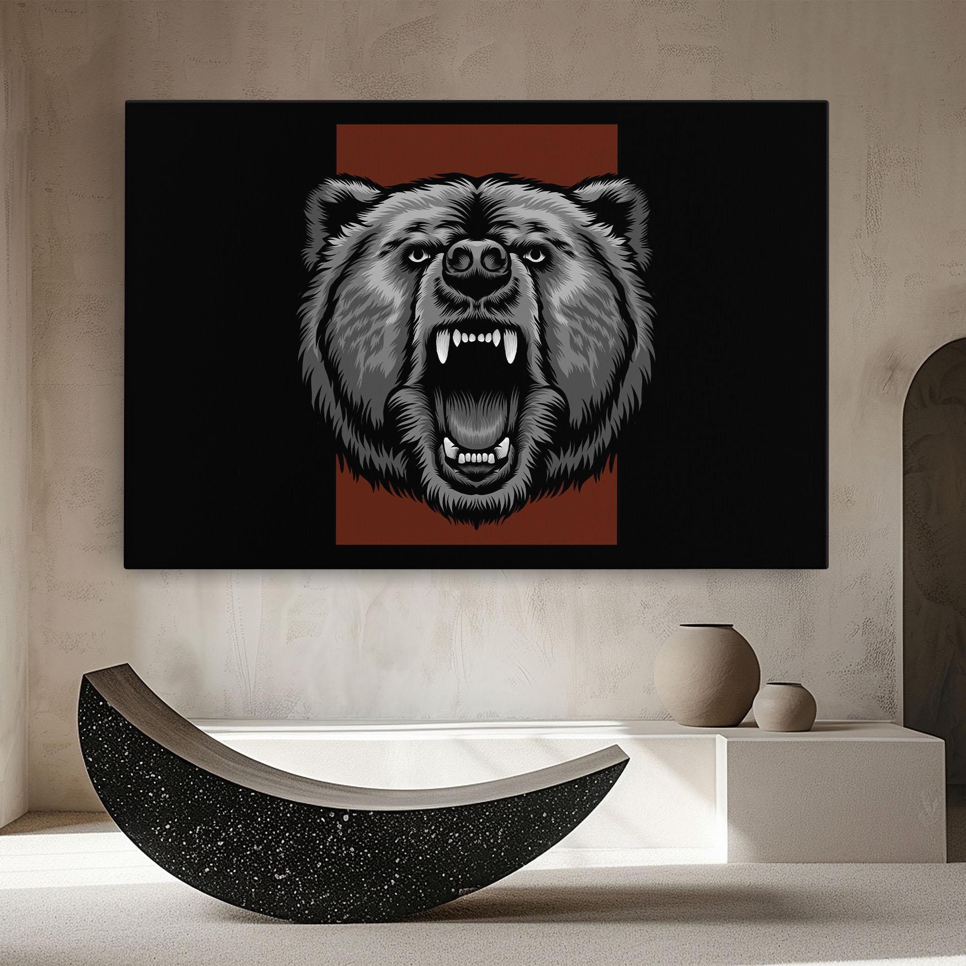 Tablou Canvas Grey Bear Head mockup 8