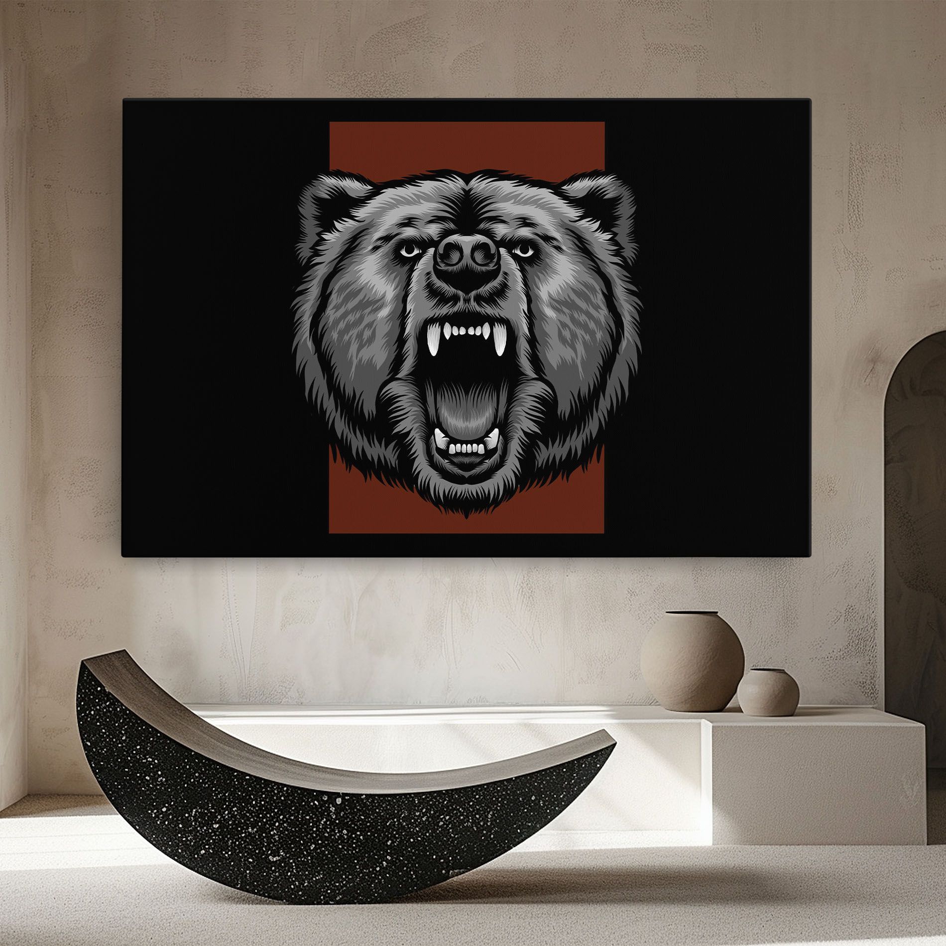 Grey Bear Head mockup 8