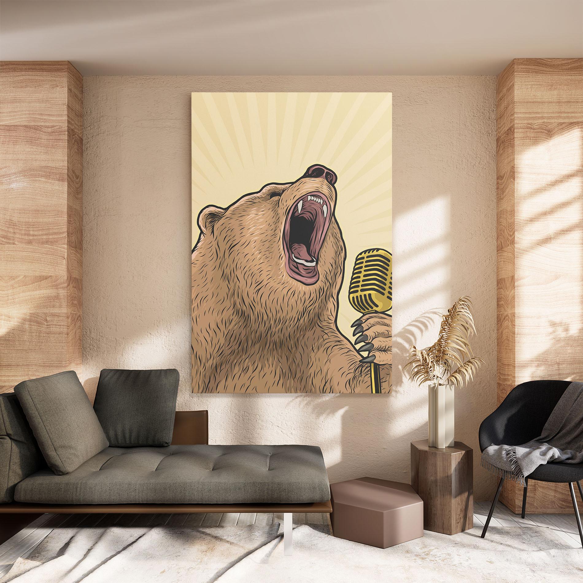 Tablou Canvas Bear Singing mockup 8