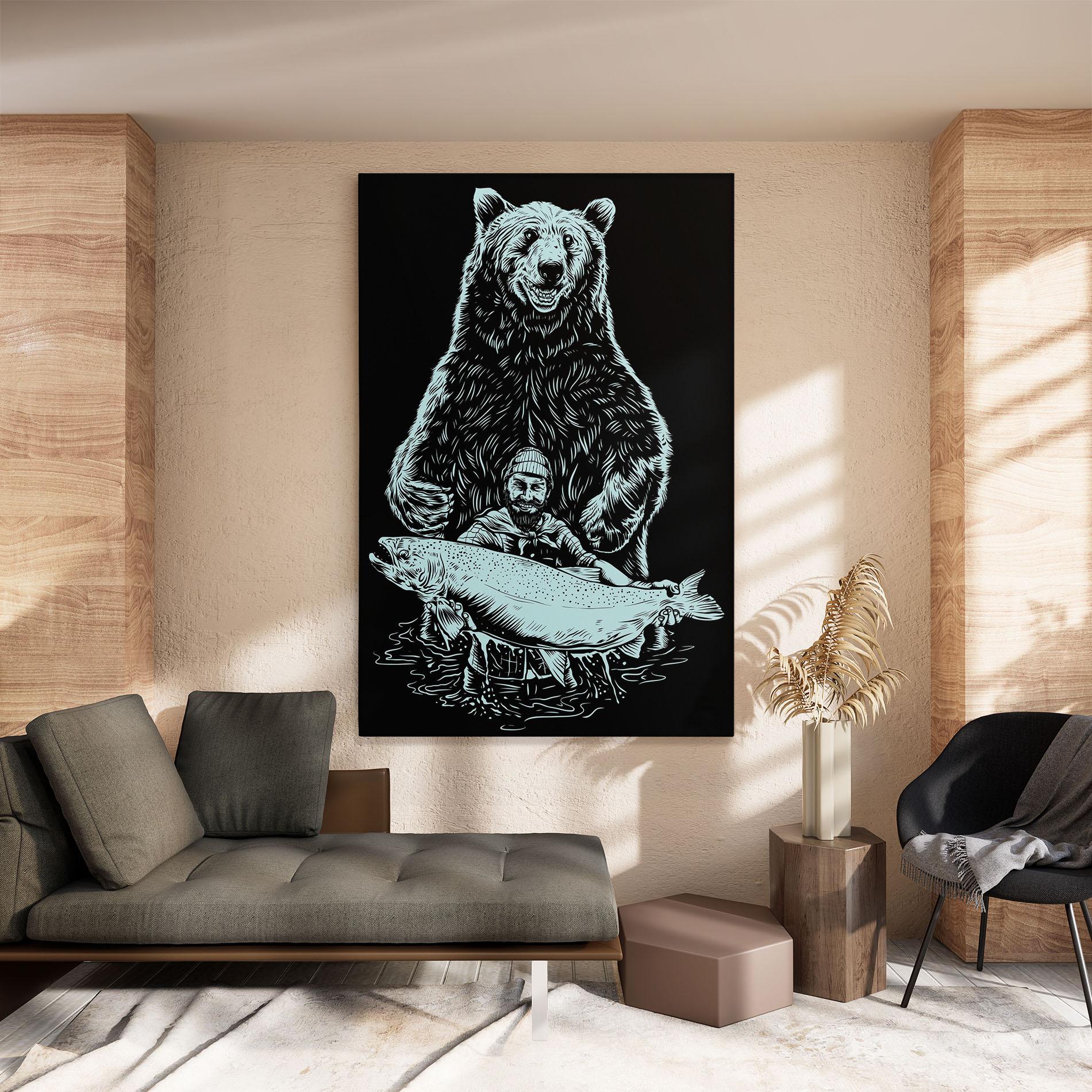 Tablou Canvas Fishing Bear mockup 8