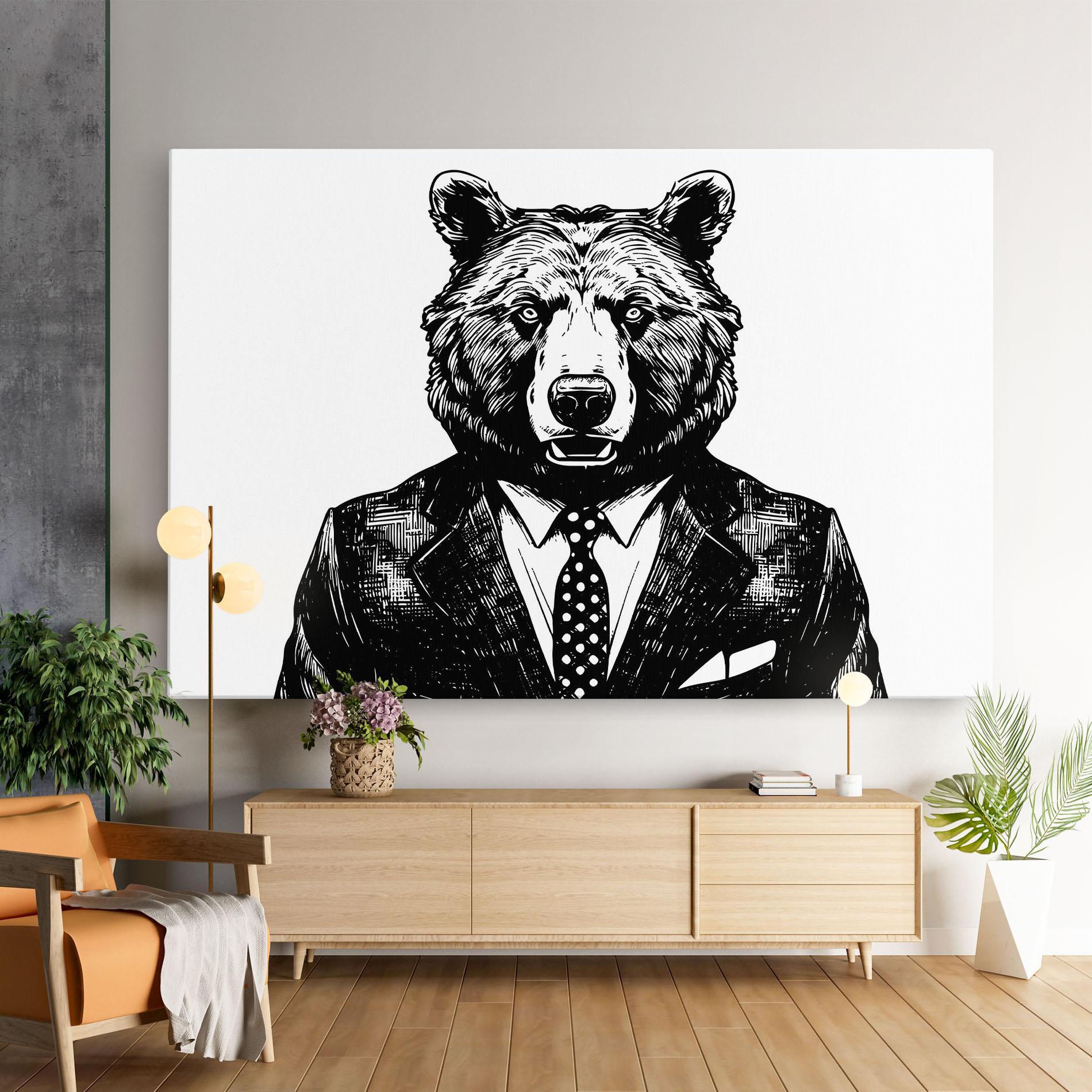 Tablou Canvas Bear In Suit mockup 9