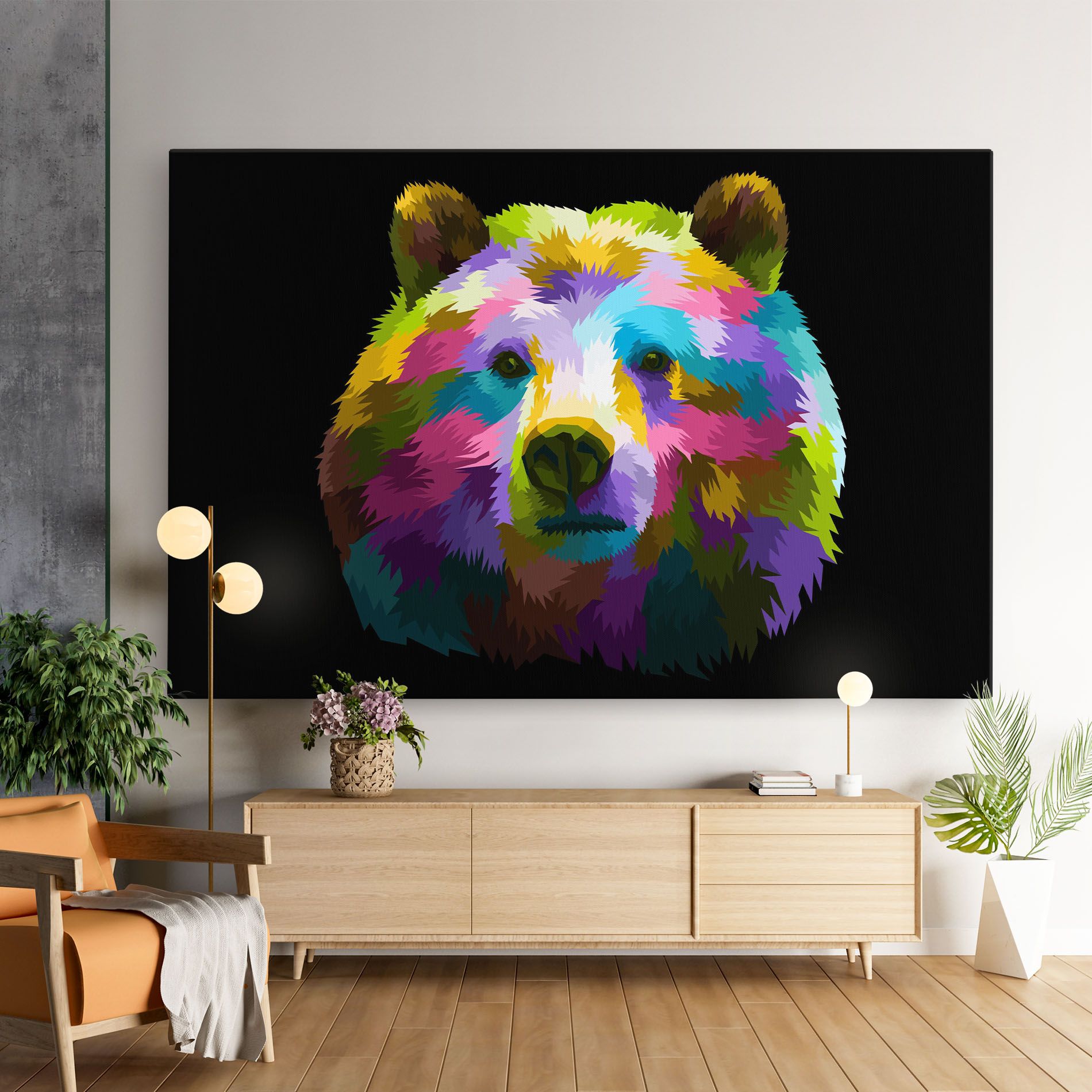 Colorful Bear Head mockup 9