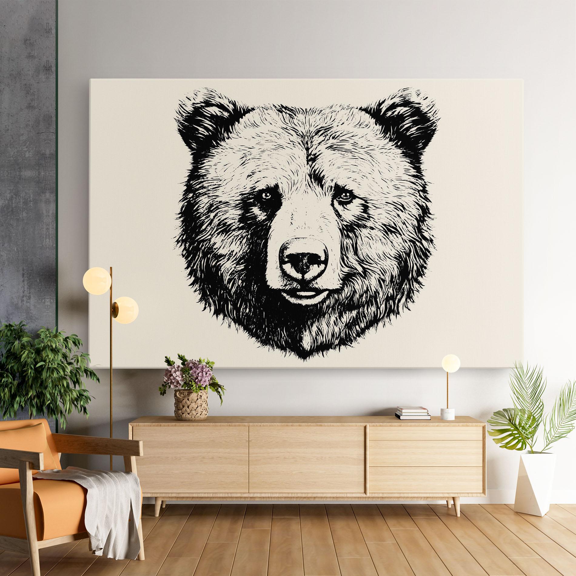 Tablou Canvas Cream Head Bear mockup 9