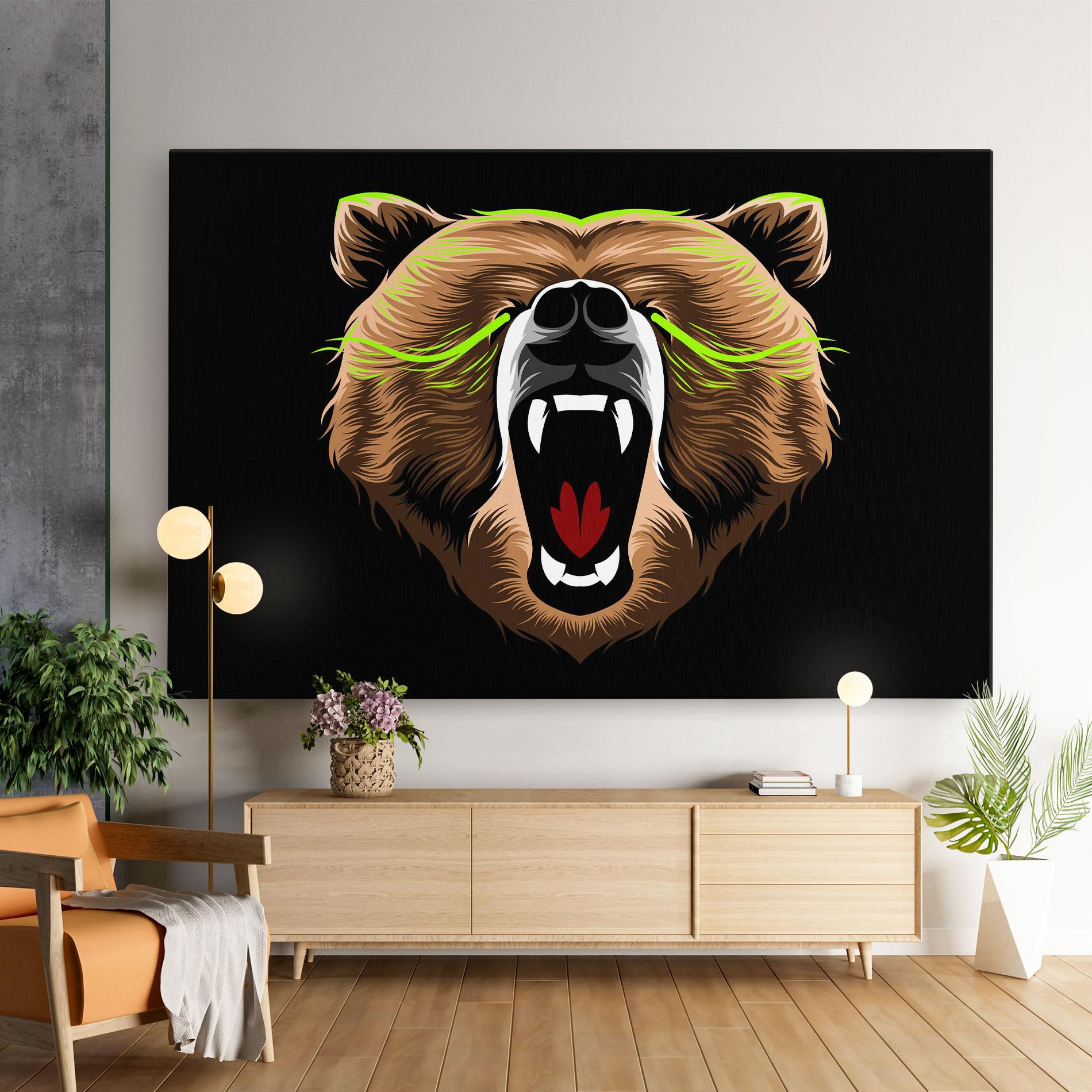 Tablou Canvas Green Line Bear mockup 9