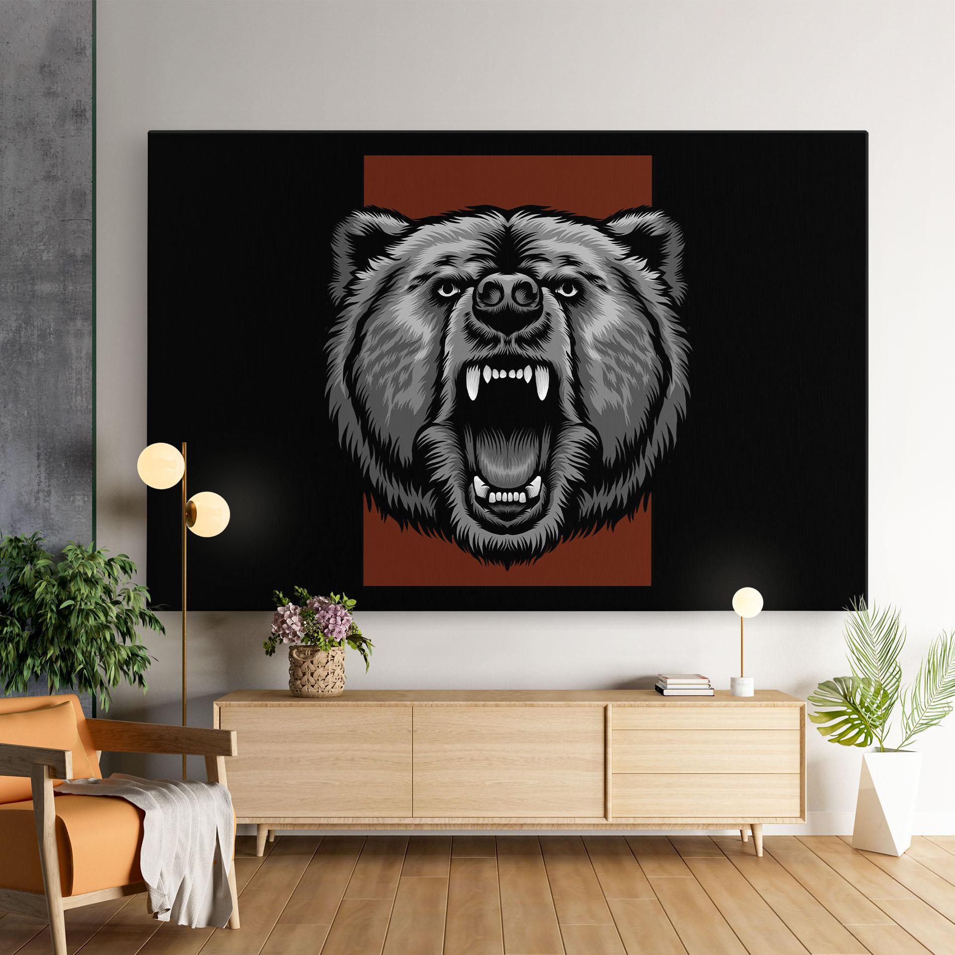Tablou Canvas Grey Bear Head mockup 9