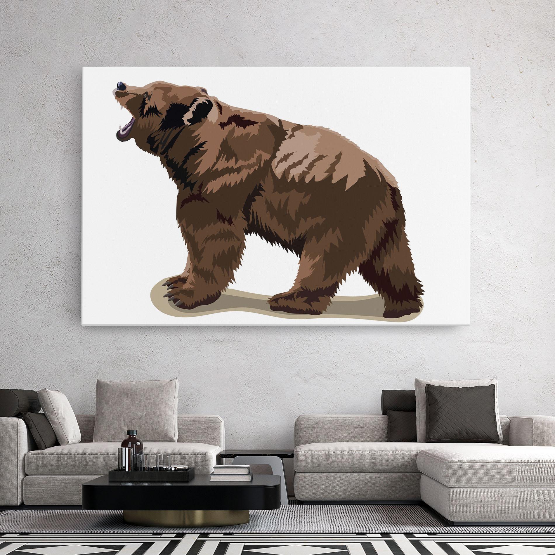 Tablou Canvas Angry Walking Bear mockup 2
