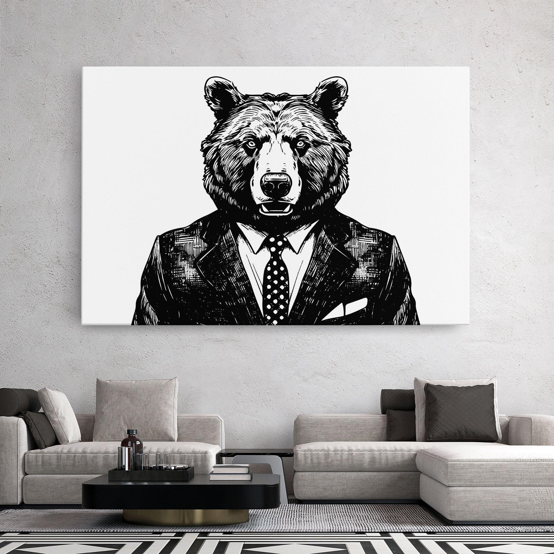 Tablou Canvas Bear In Suit mockup 2