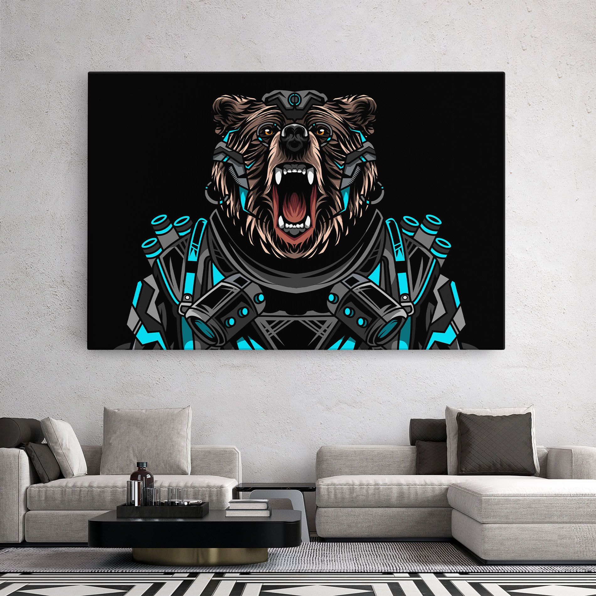 Black Cyborg Bear mockup 2