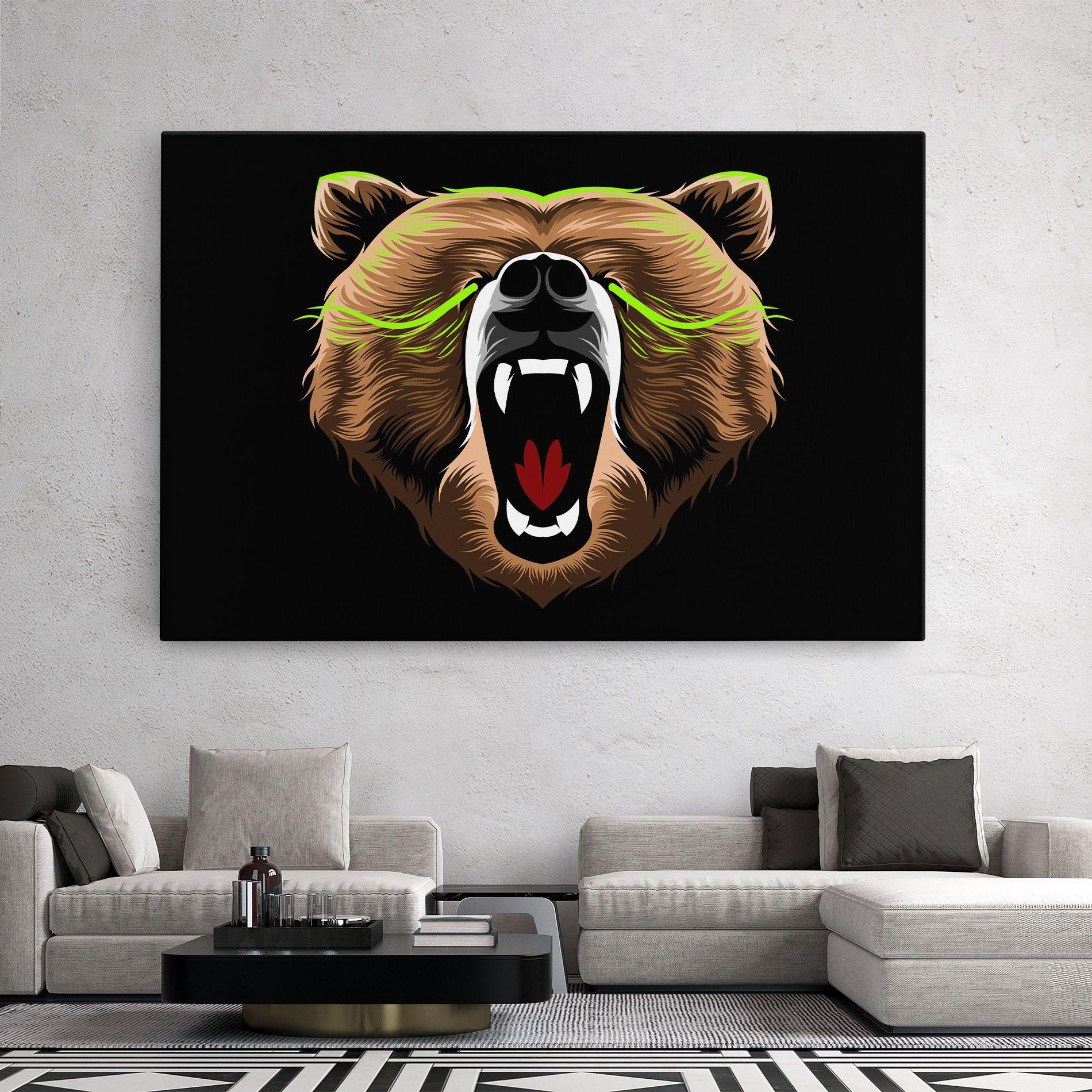 Tablou Canvas Green Line Bear mockup 2