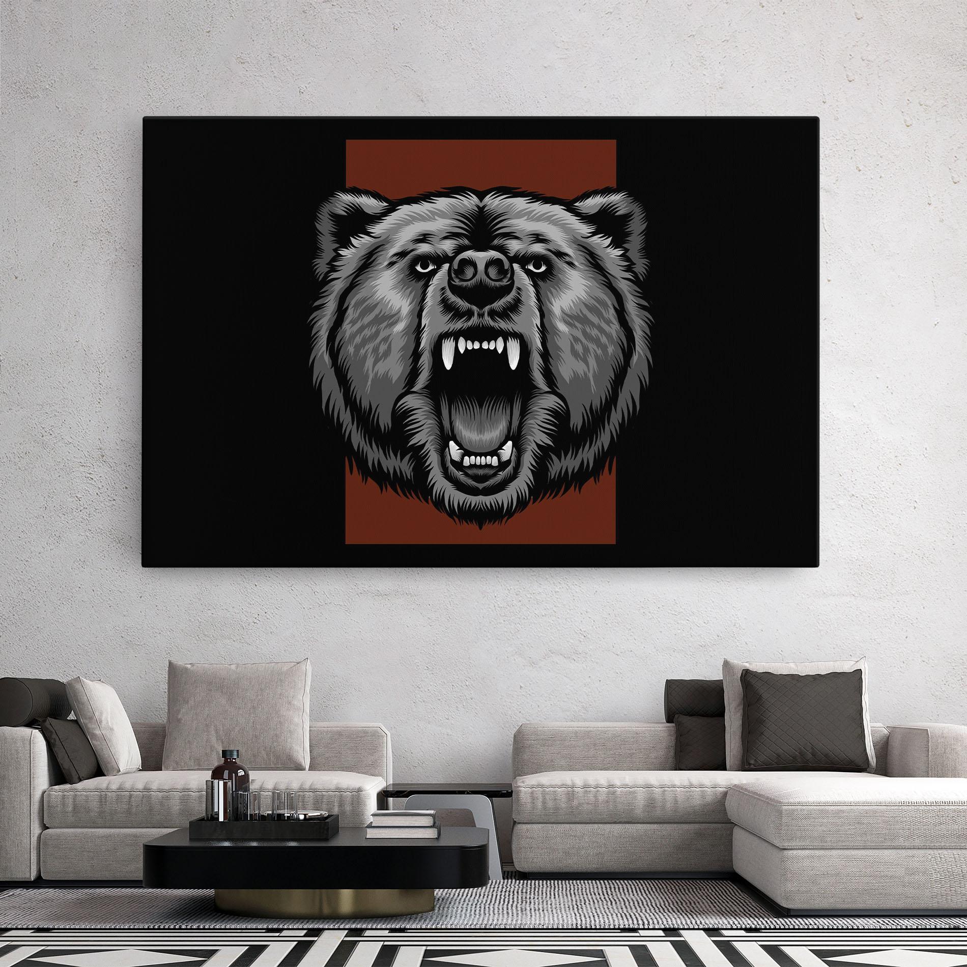 Tablou Canvas Grey Bear Head mockup 2