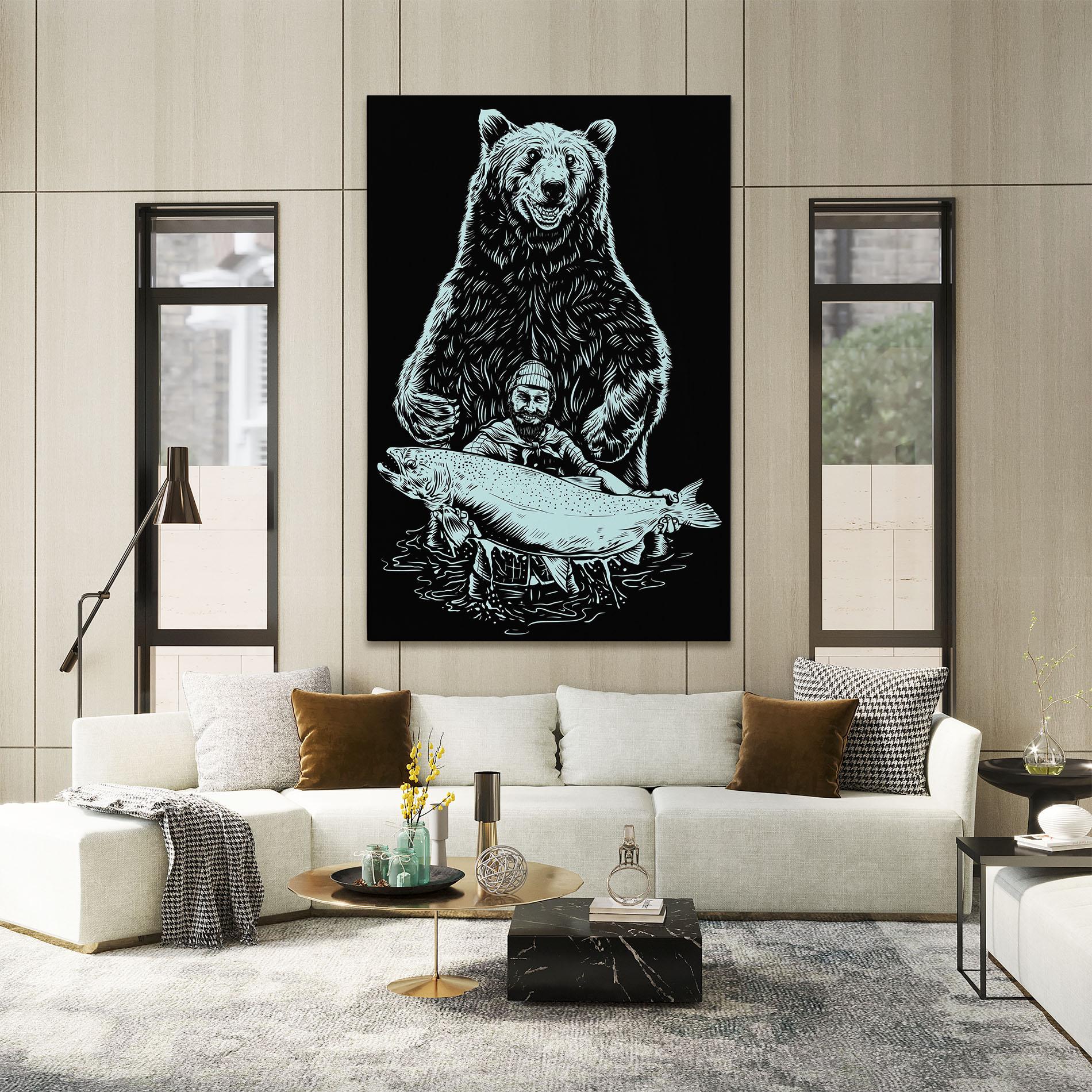 Tablou Canvas Fishing Bear mockup 2