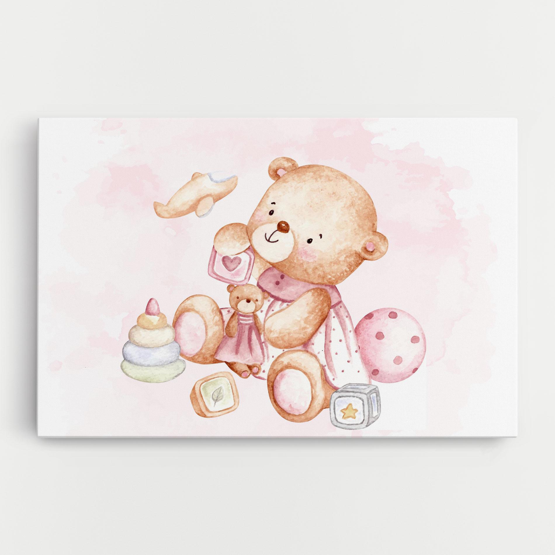 Tablou Canvas Bear With Toys mockup 0
