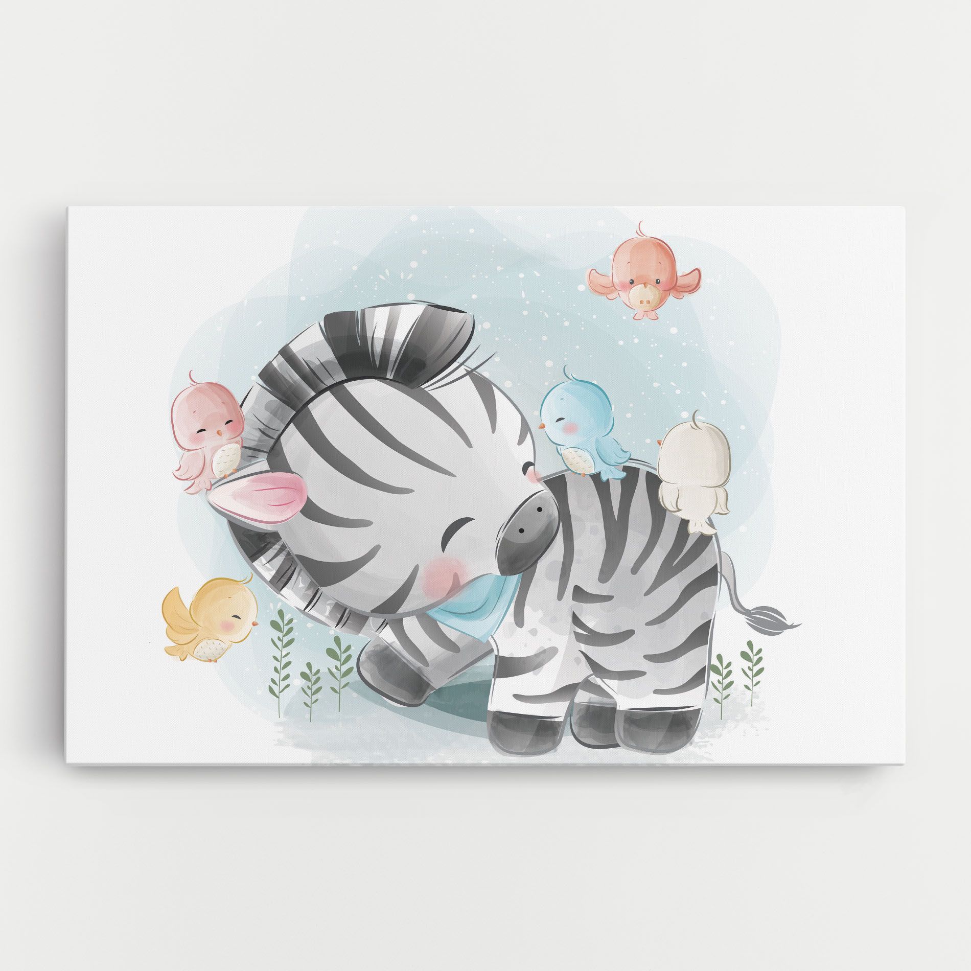 Zebra With Birds mockup 0