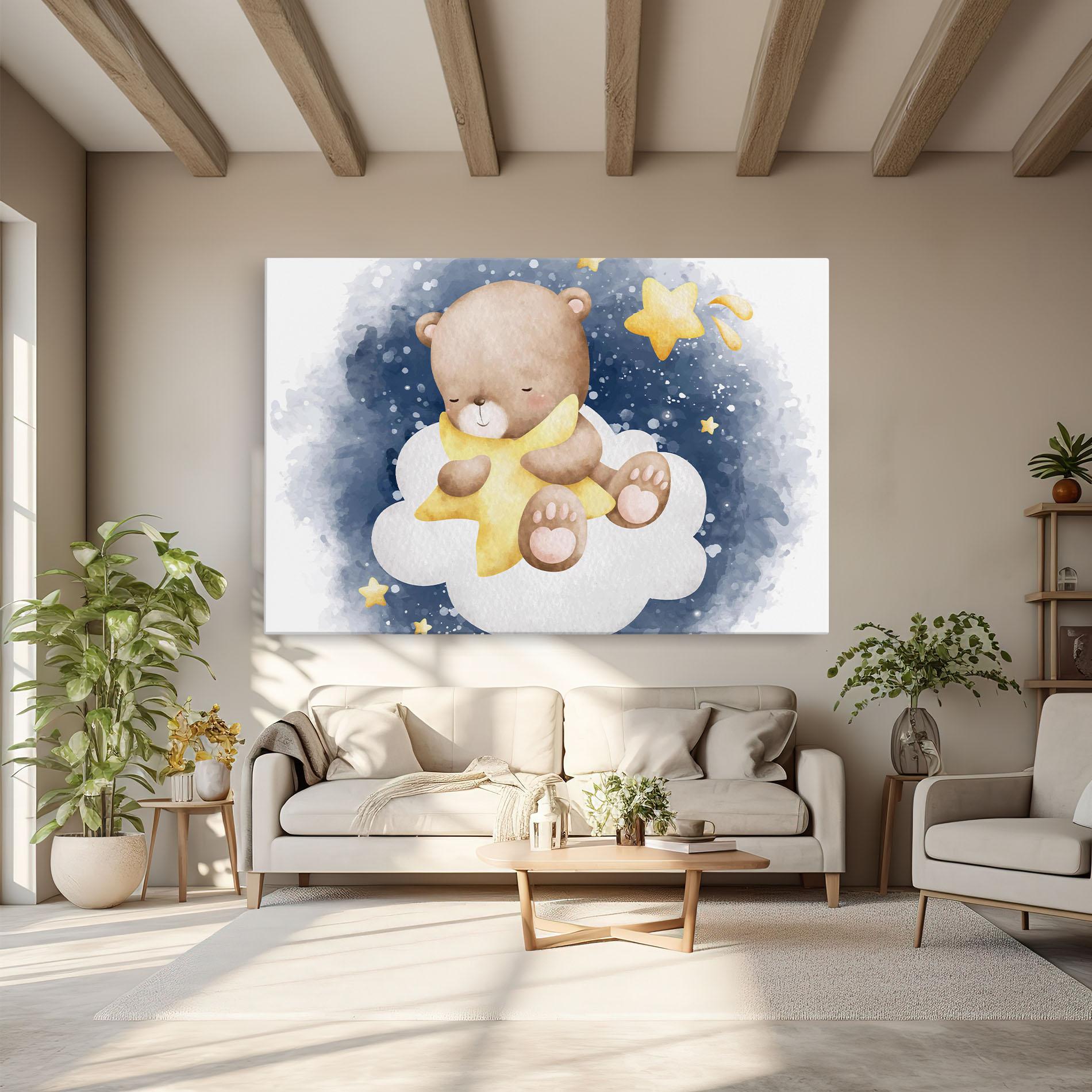 Tablou Canvas Bear Cloud Star mockup 6