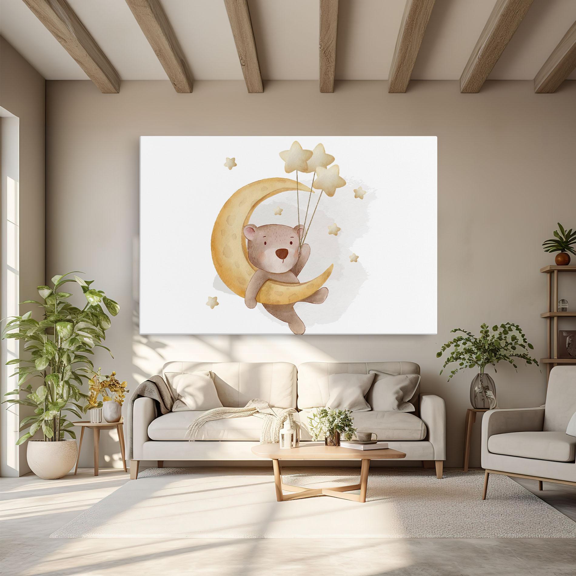 Tablou Canvas Bear Moon mockup 6