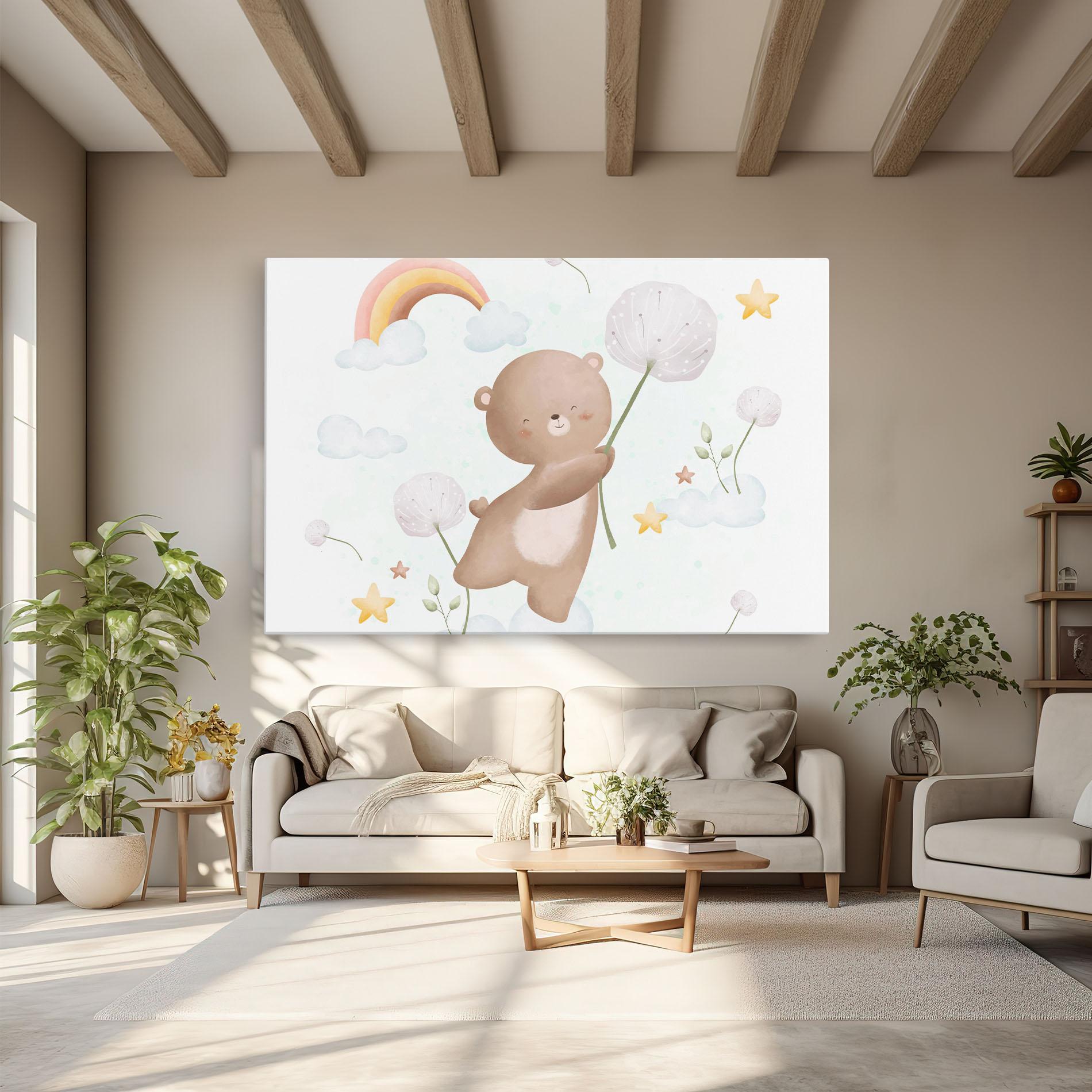 Tablou Canvas Bear Rainbow Art mockup 6