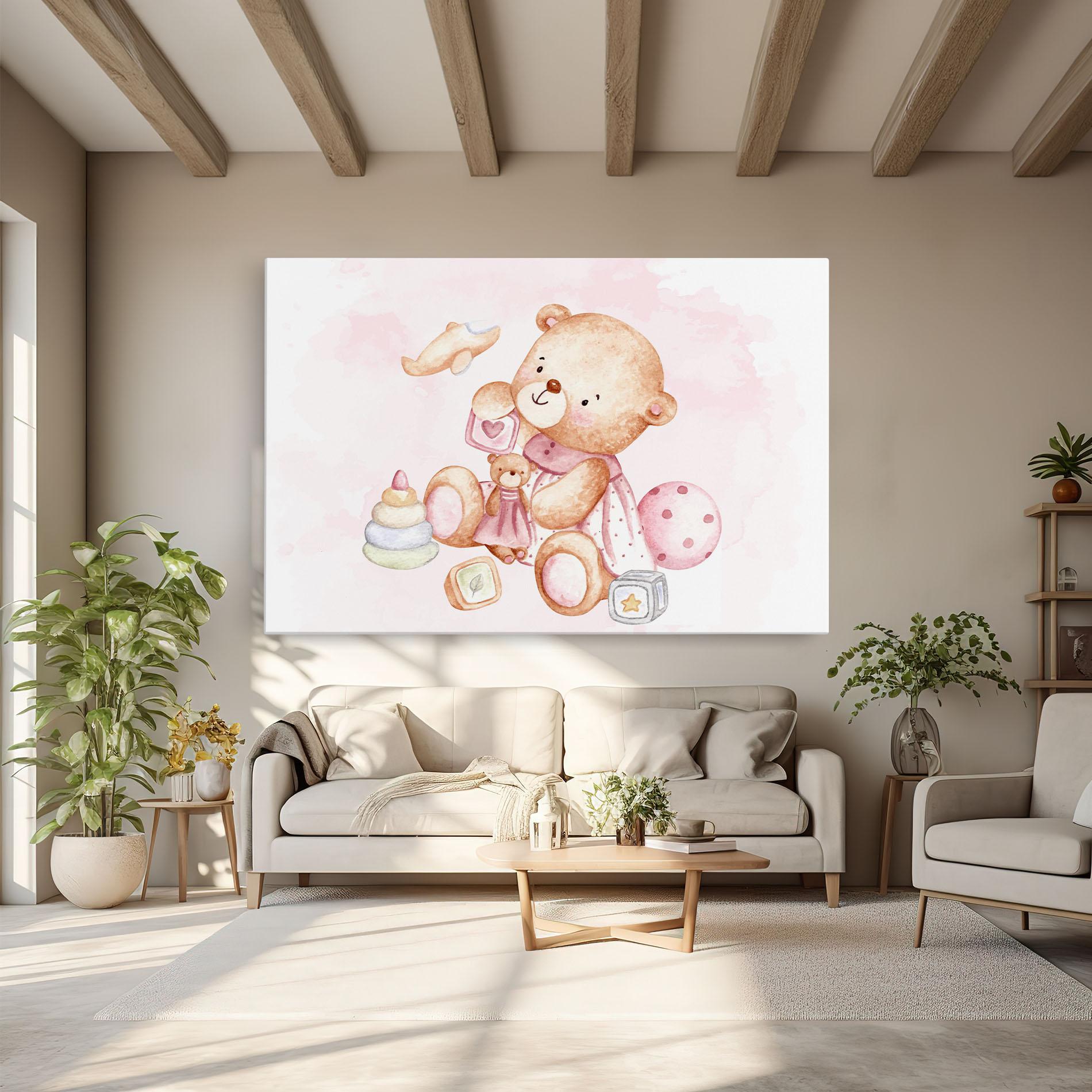 Tablou Canvas Bear With Toys mockup 6