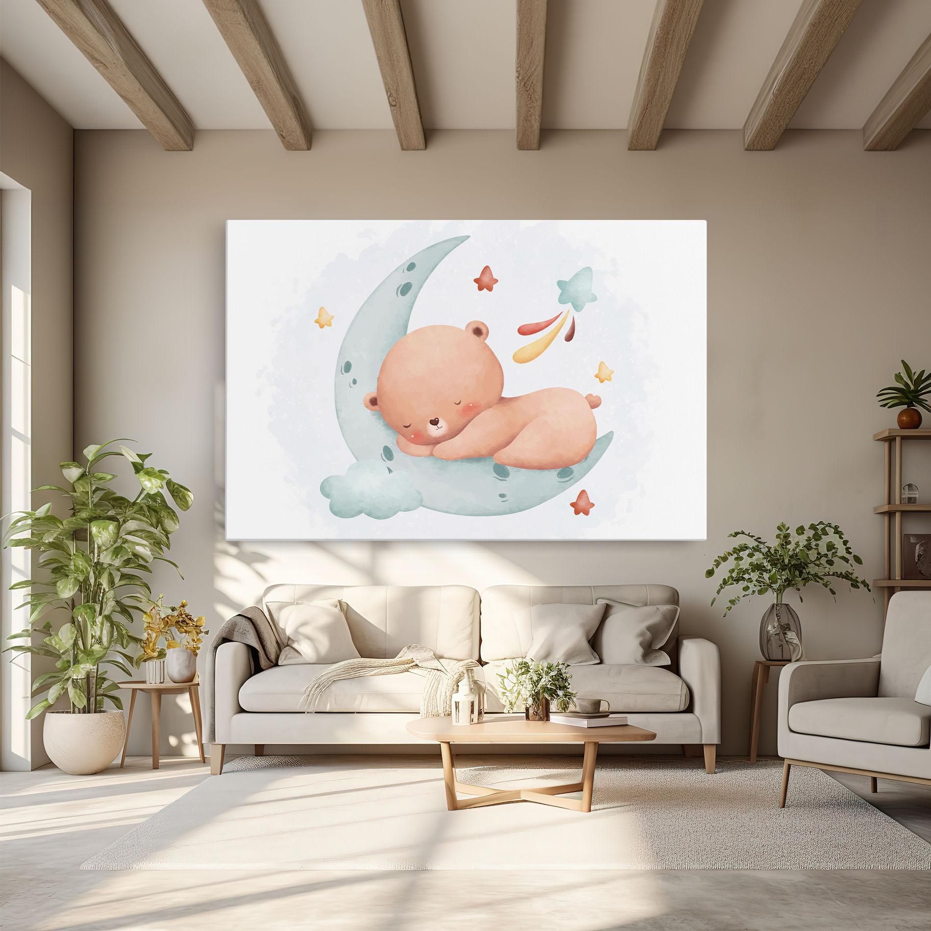 Tablou Canvas Blue Moon Bear mockup 6