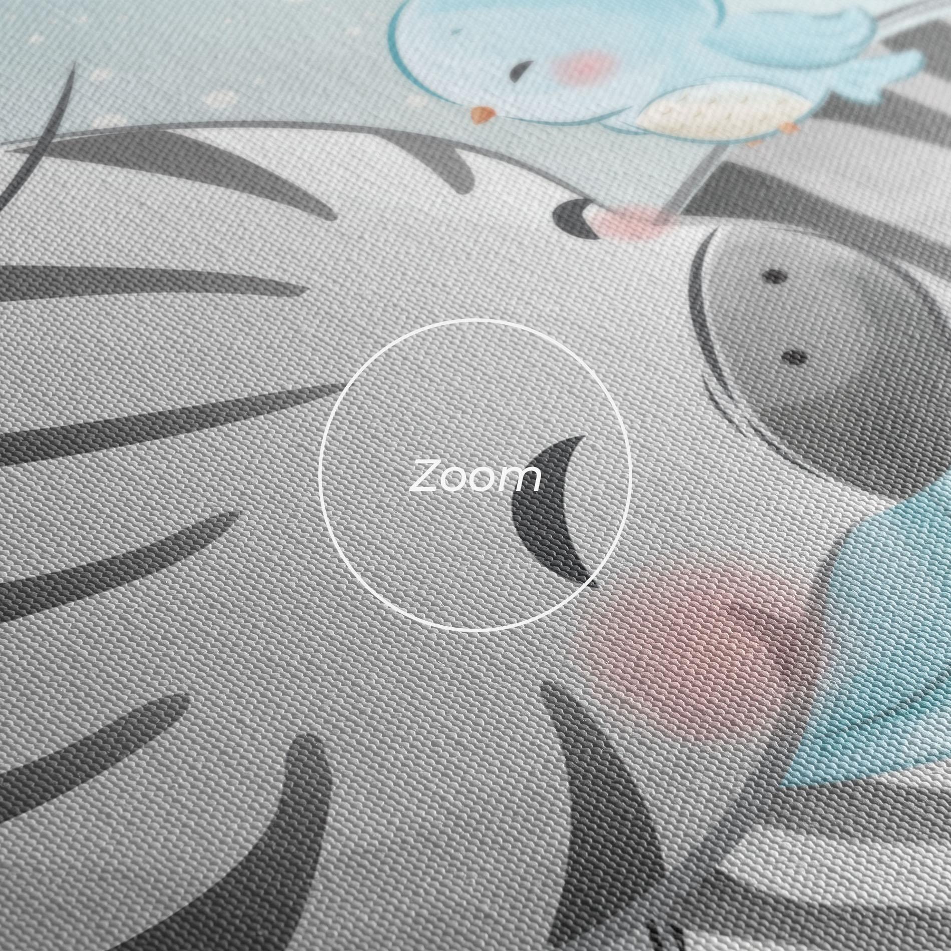 Tablou Canvas Zebra With Birds mockup 3