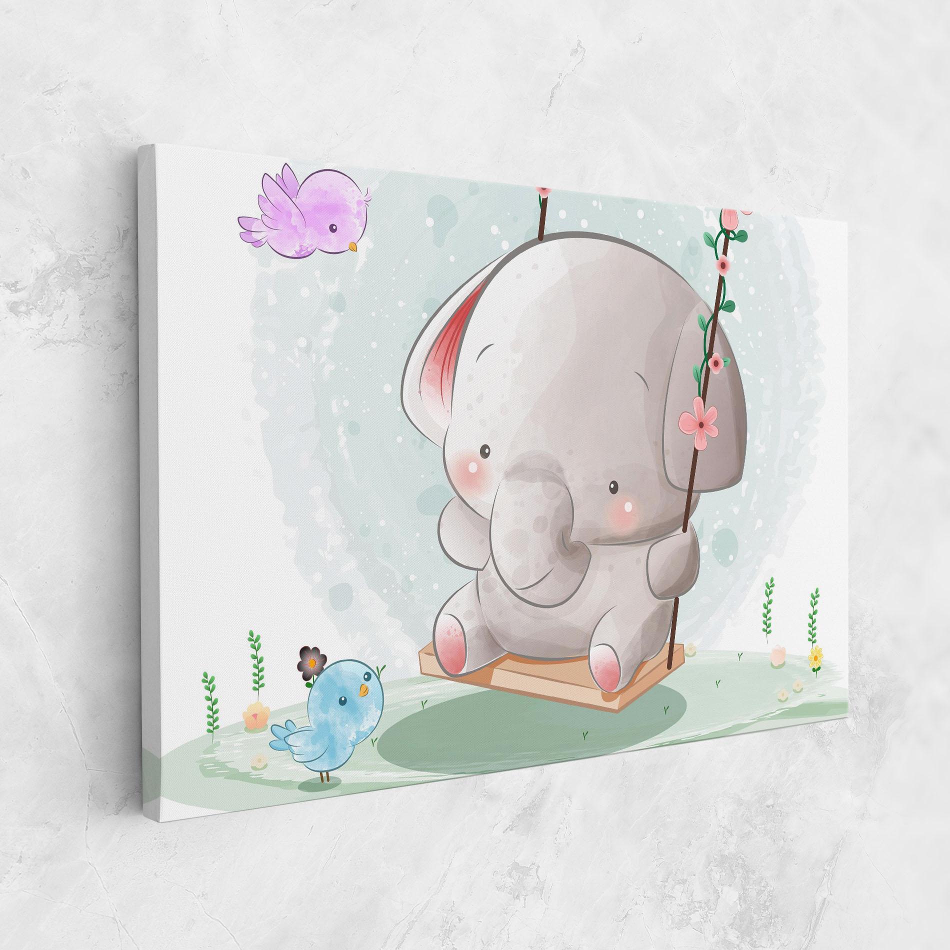 Tablou Canvas Bird Baby Elephant mockup 1