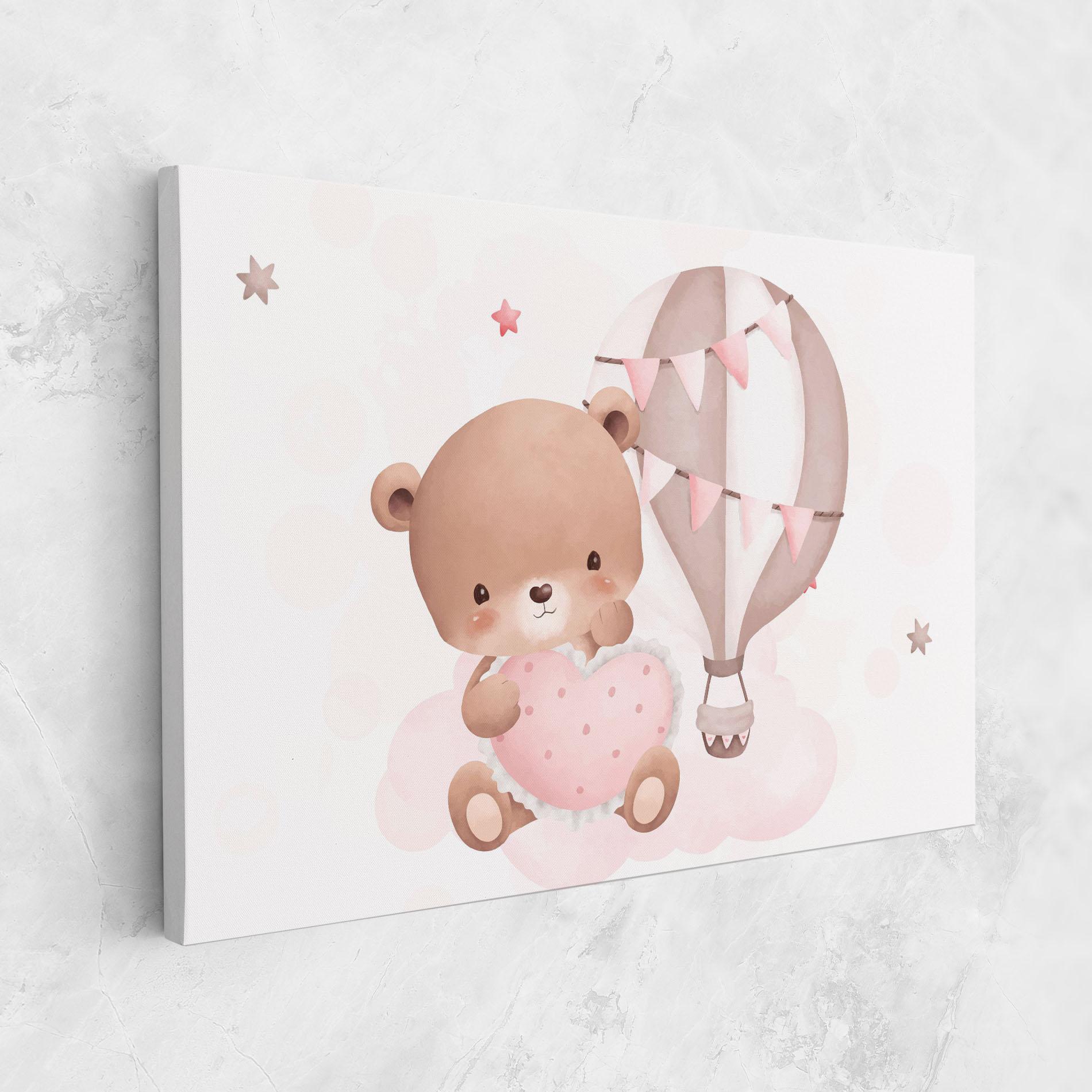 Tablou Canvas Pink Heart Bear mockup 1