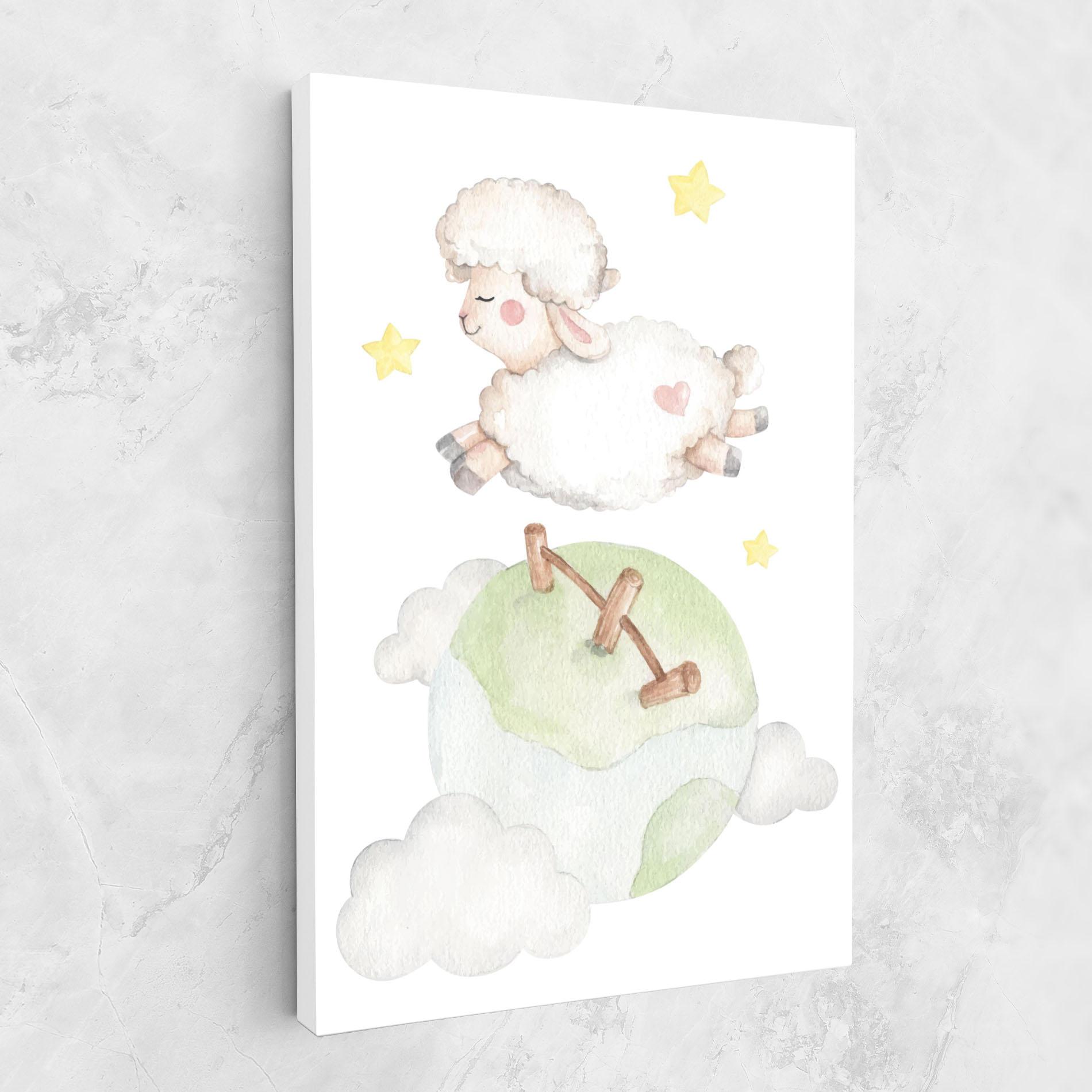 Tablou Canvas Sheep Jump mockup 1