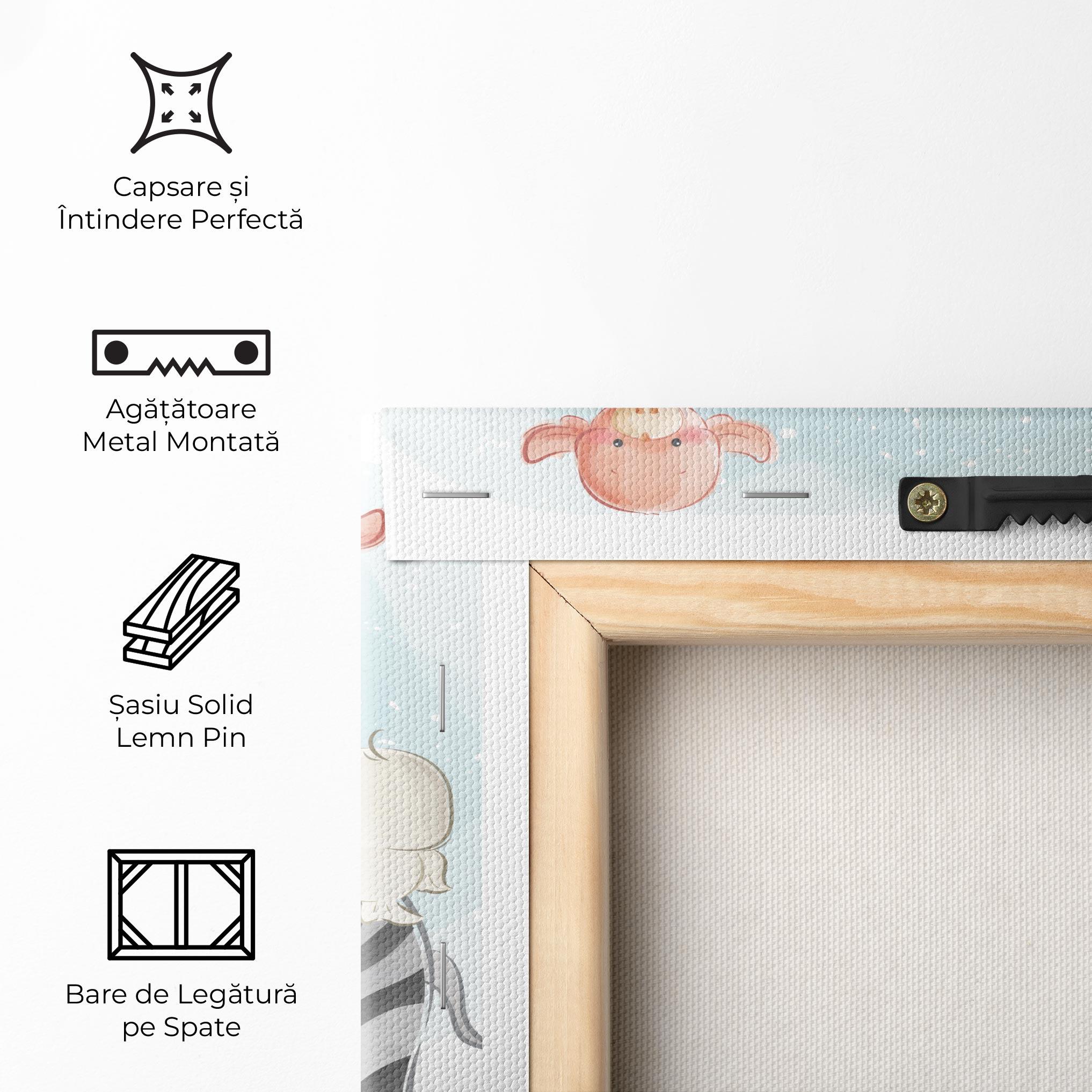 Tablou Canvas Zebra With Birds mockup 5