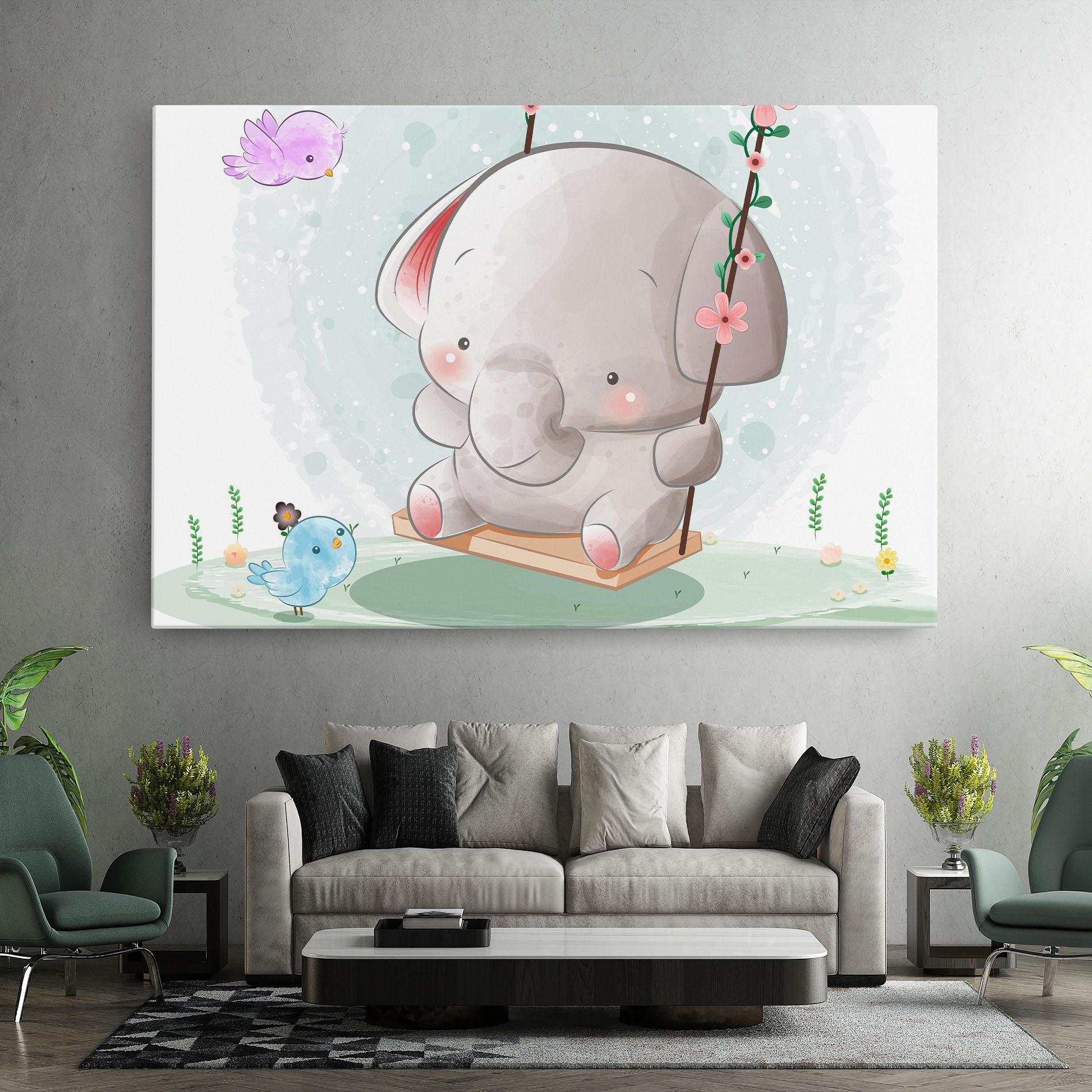 Tablou Canvas Bird Baby Elephant mockup 7