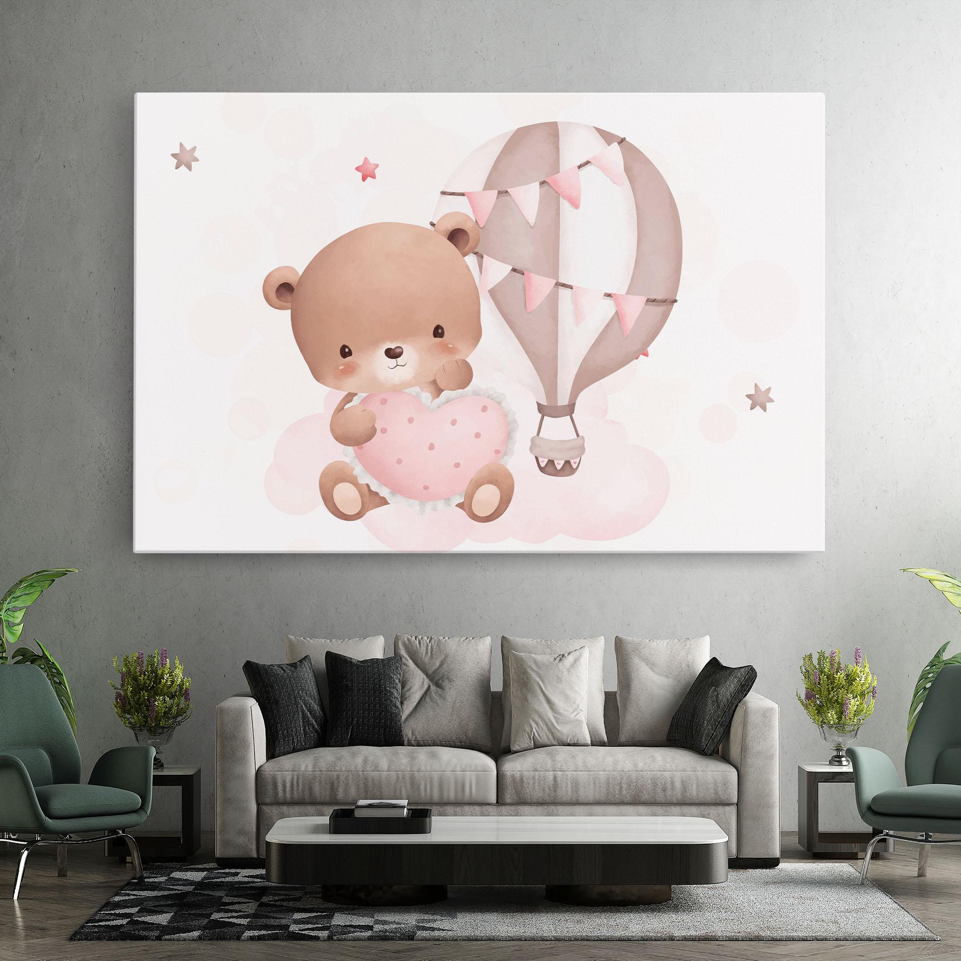 Tablou Canvas Pink Heart Bear mockup 7