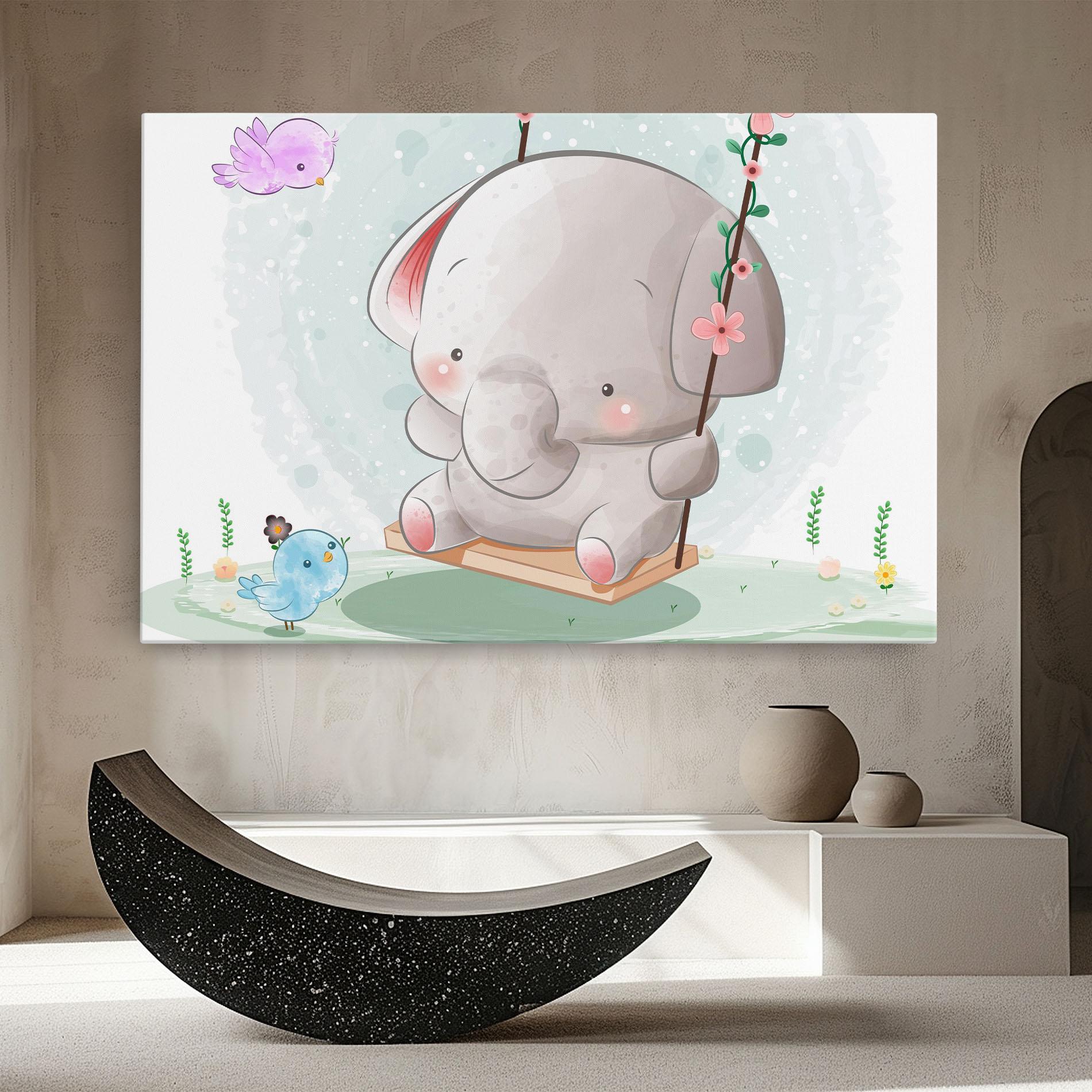 Tablou Canvas Bird Baby Elephant mockup 8
