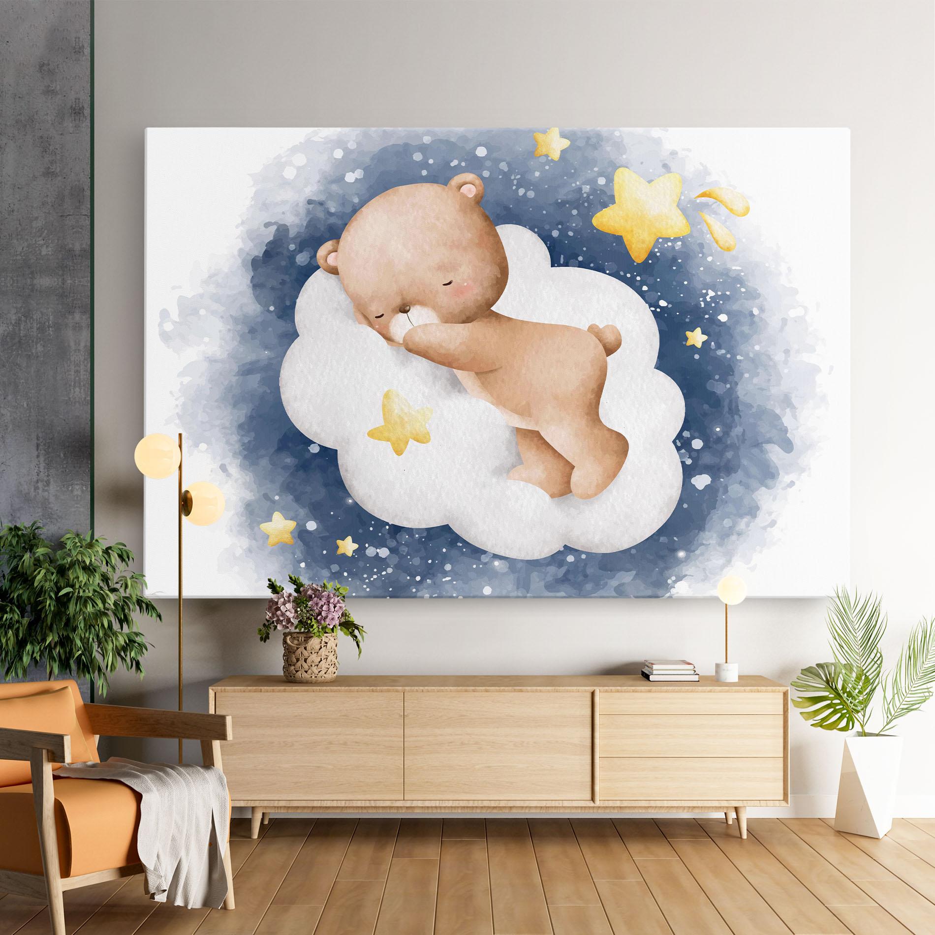Tablou Canvas Bear Cloud Sleep mockup 9