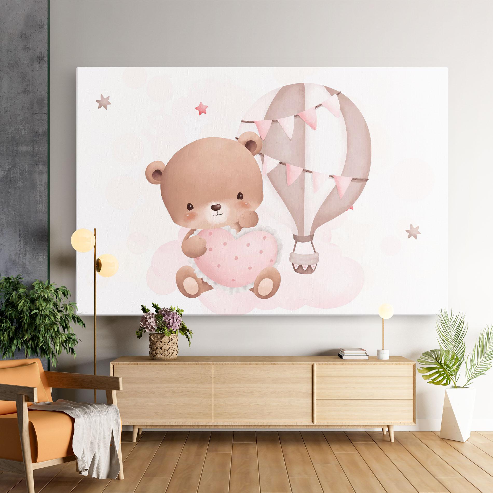 Tablou Canvas Pink Heart Bear mockup 9