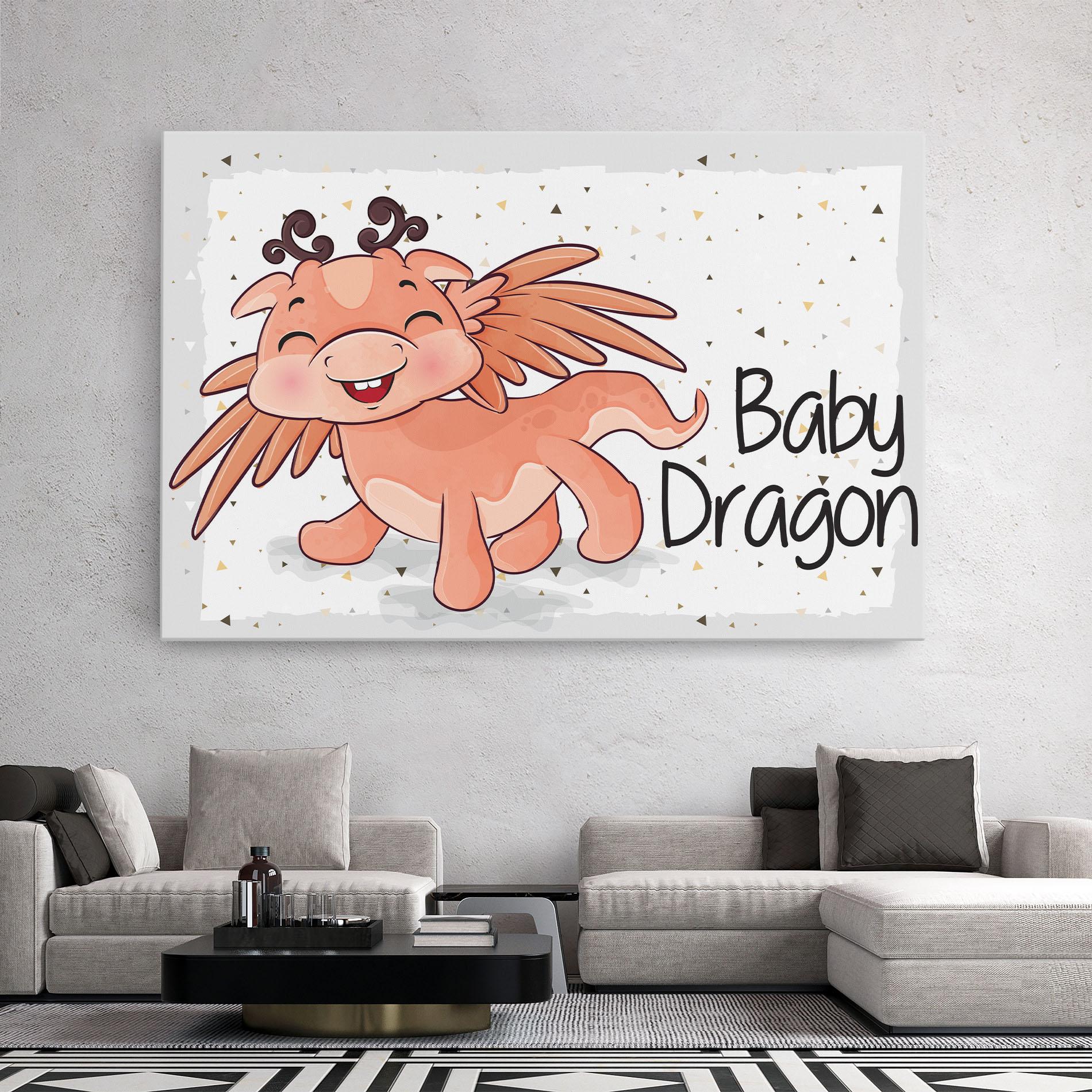 Tablou Canvas Baby Cute Dragon mockup 2